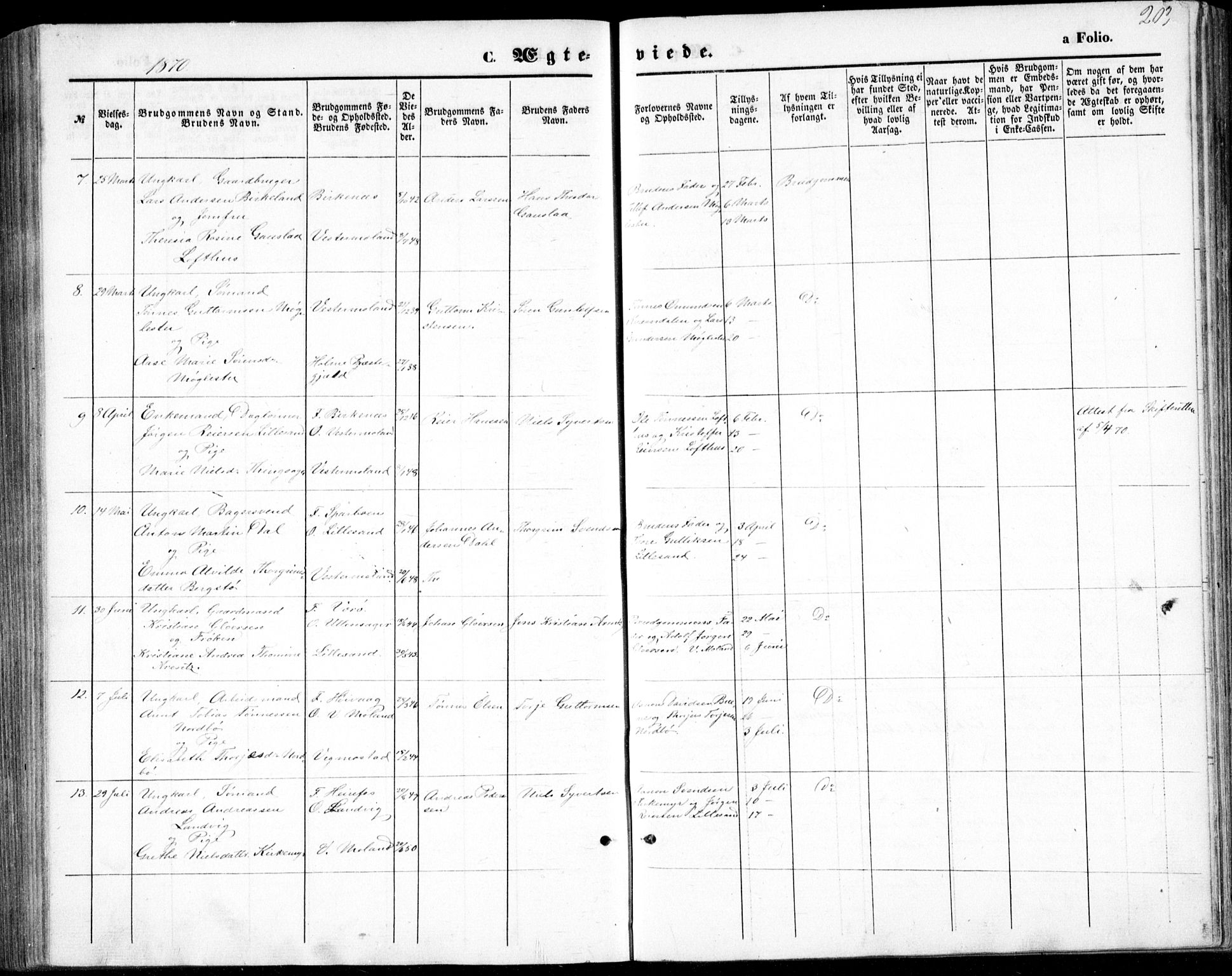 Vestre Moland sokneprestkontor, AV/SAK-1111-0046/F/Fb/Fbb/L0004: Parish register (copy) no. B 4, 1861-1872, p. 209