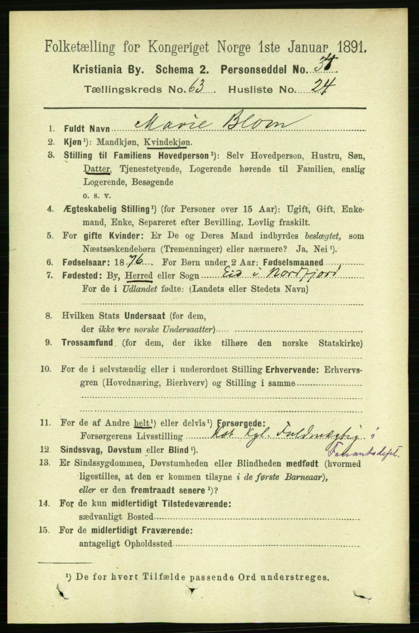 RA, 1891 census for 0301 Kristiania, 1891, p. 34177