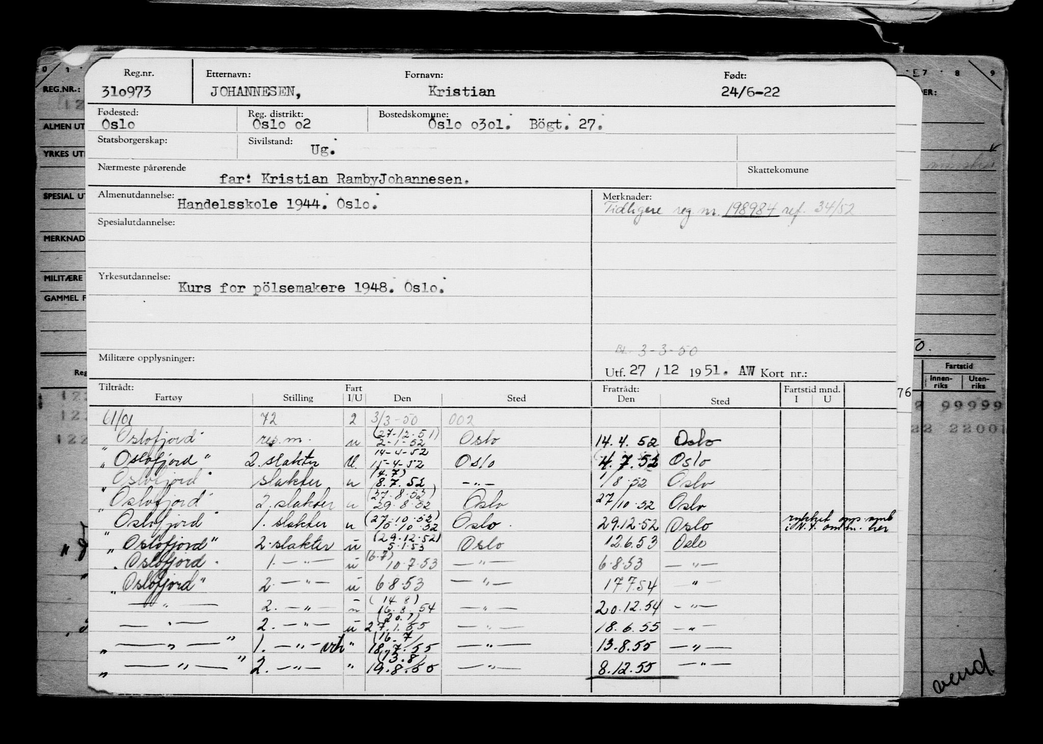 Direktoratet for sjømenn, AV/RA-S-3545/G/Gb/L0208: Hovedkort, 1922, p. 7