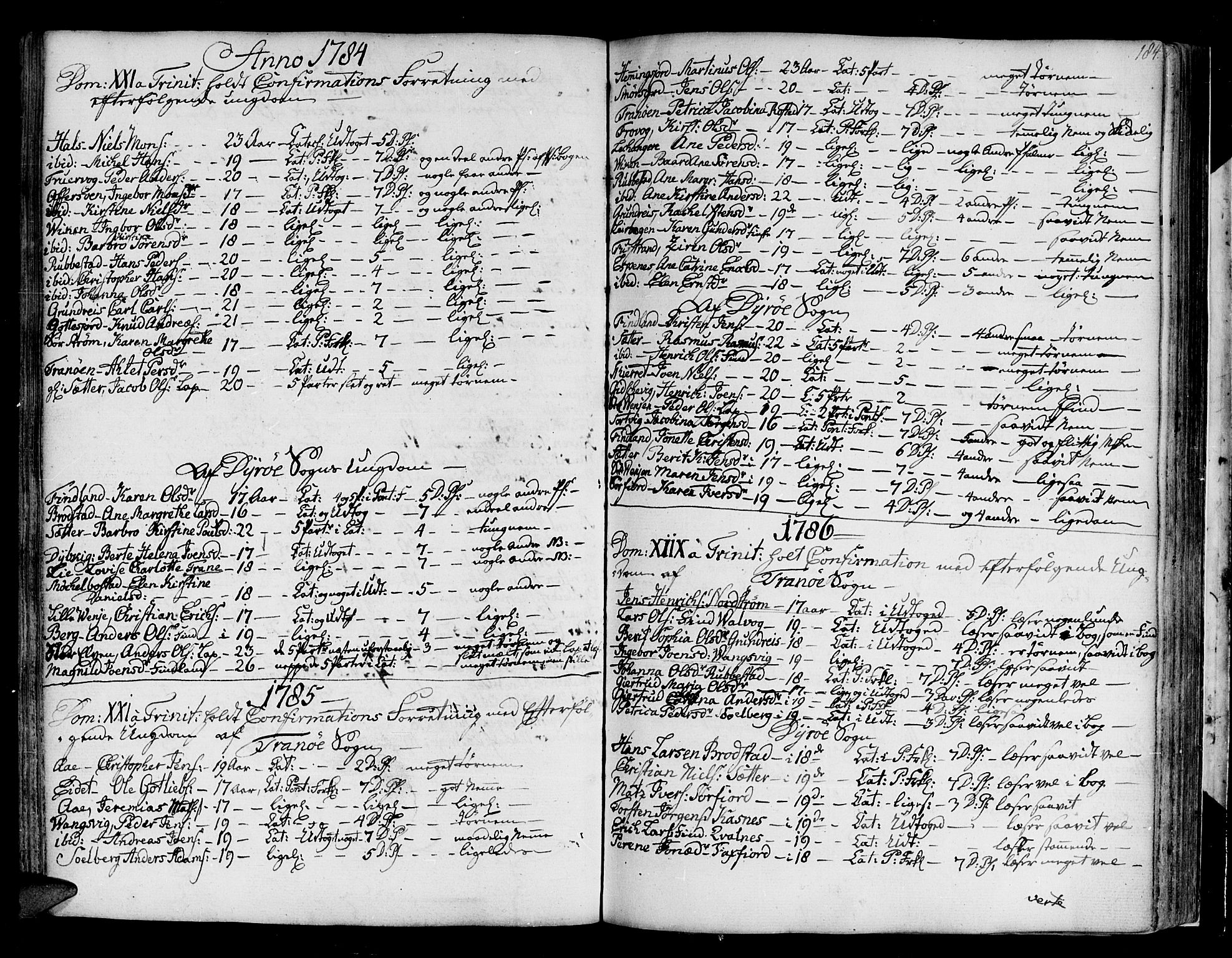 Tranøy sokneprestkontor, AV/SATØ-S-1313/I/Ia/Iaa/L0002kirke: Parish register (official) no. 2, 1773-1806, p. 184