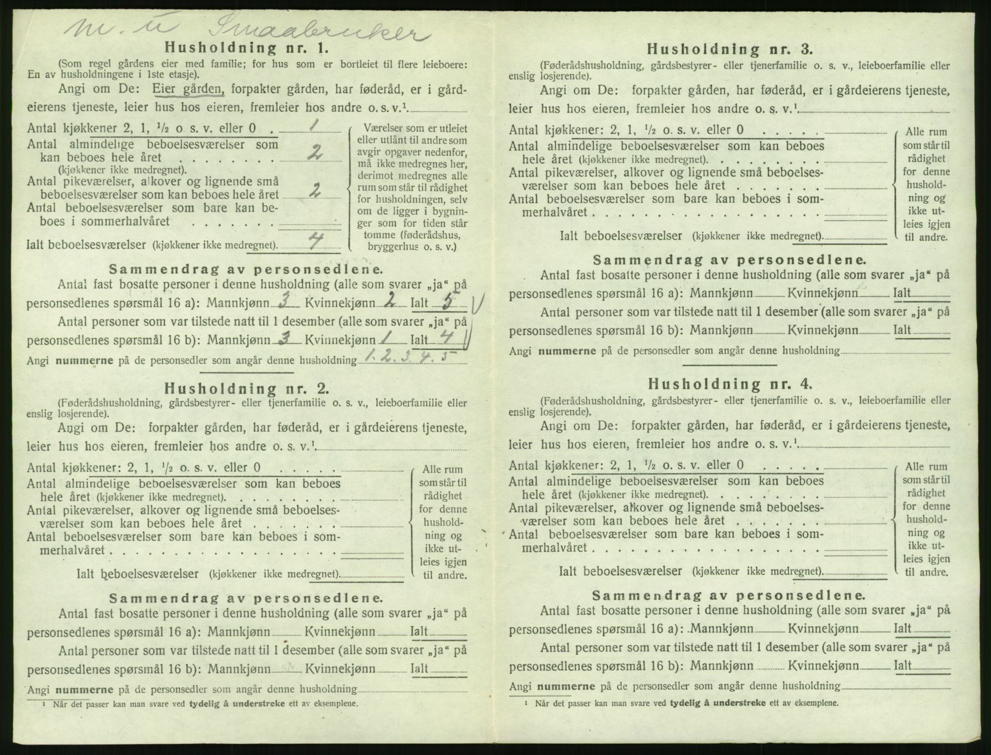 SAT, 1920 census for Veøy, 1920, p. 456