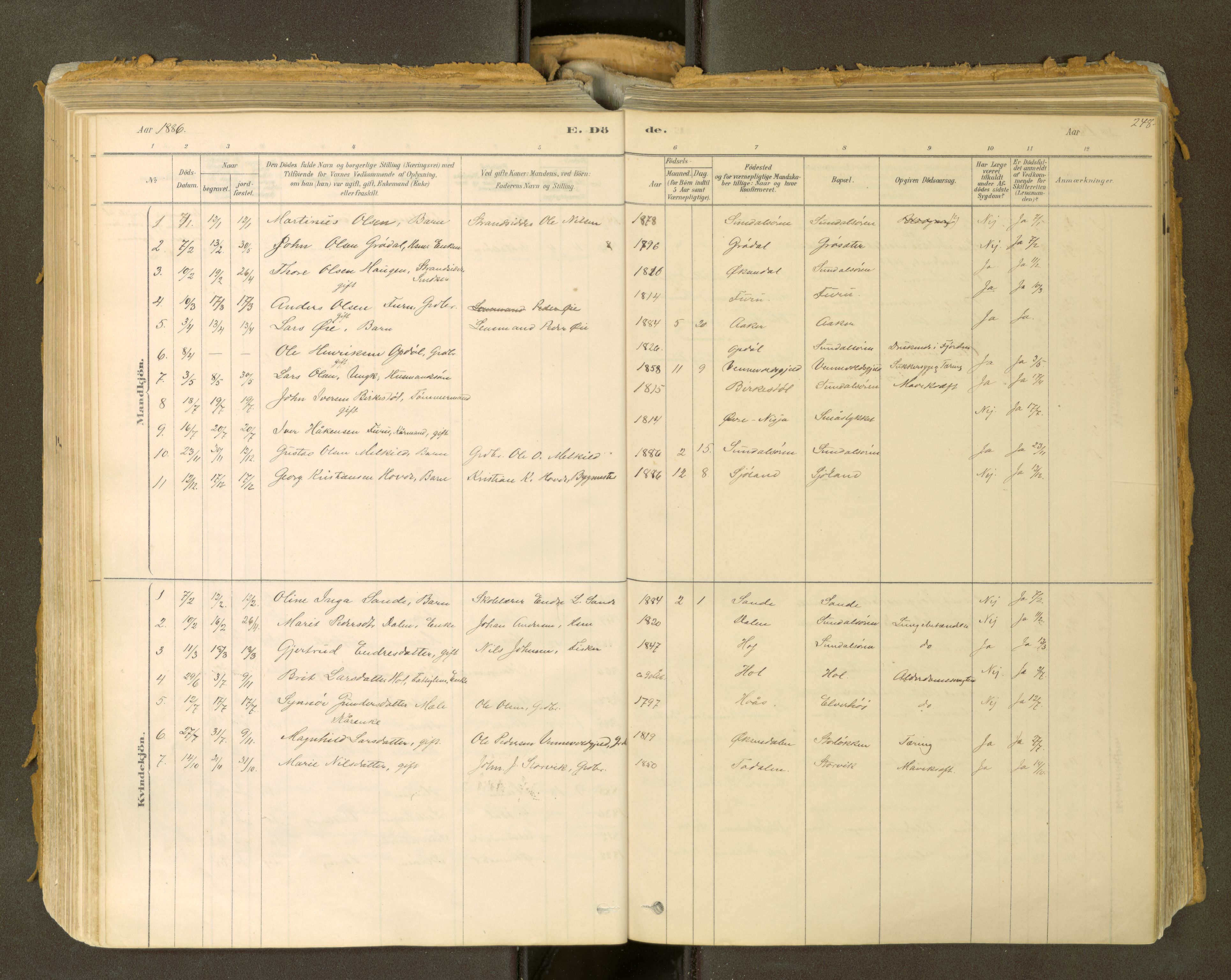 Sunndal sokneprestkontor, SAT/A-1085/1/I/I1/I1a: Parish register (official) no. 2, 1877-1914, p. 248