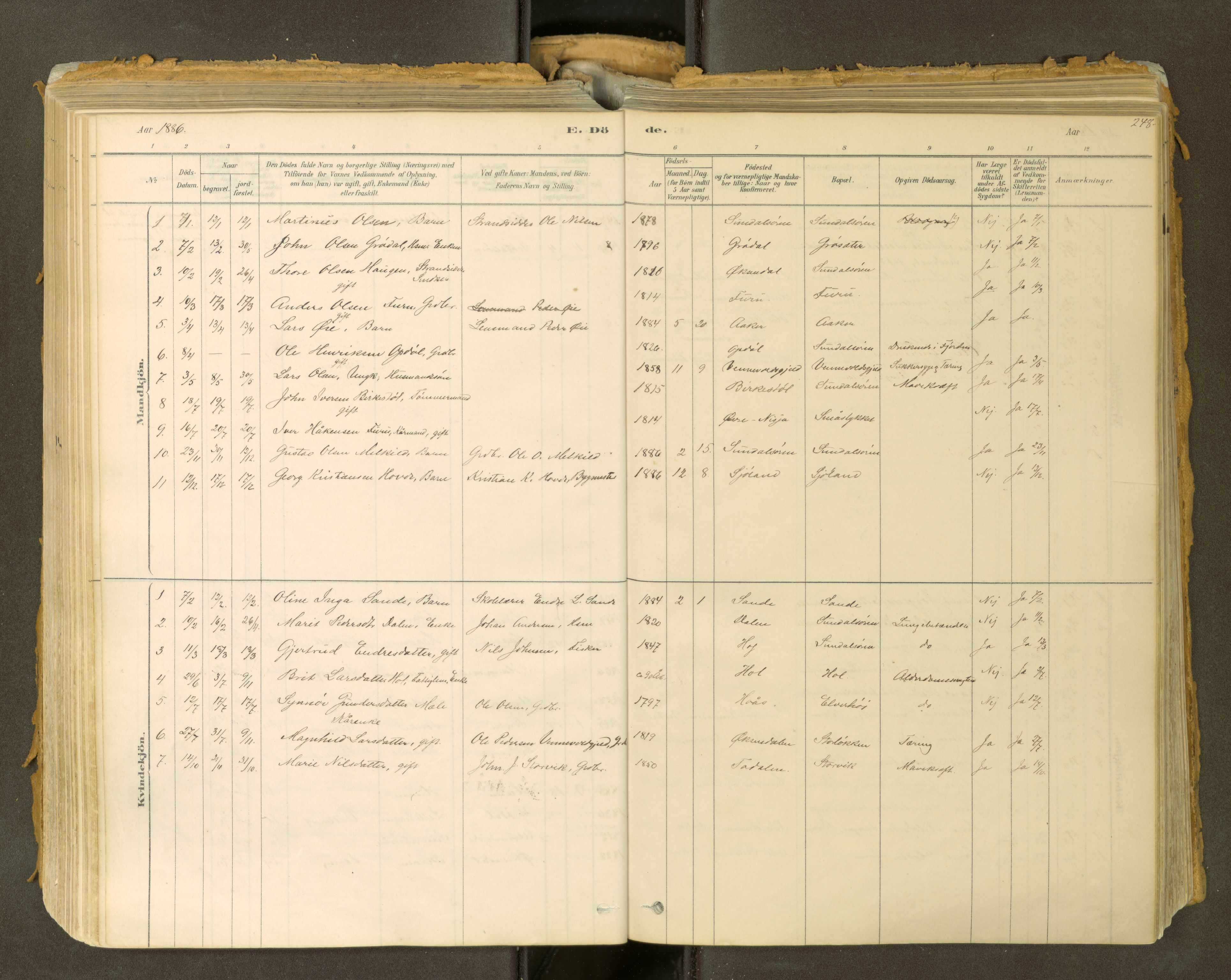 Sunndal sokneprestkontor, AV/SAT-A-1085/1/I/I1/I1a: Parish register (official) no. 2, 1877-1914, p. 248