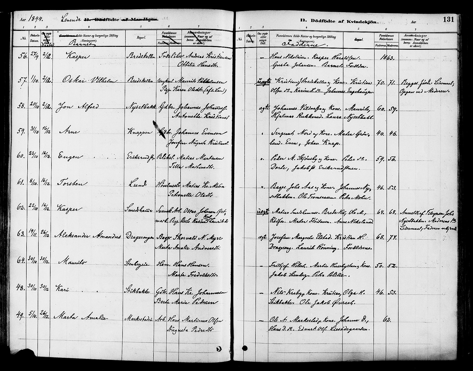Vestre Toten prestekontor, SAH/PREST-108/H/Ha/Haa/L0009: Parish register (official) no. 9, 1878-1894, p. 131