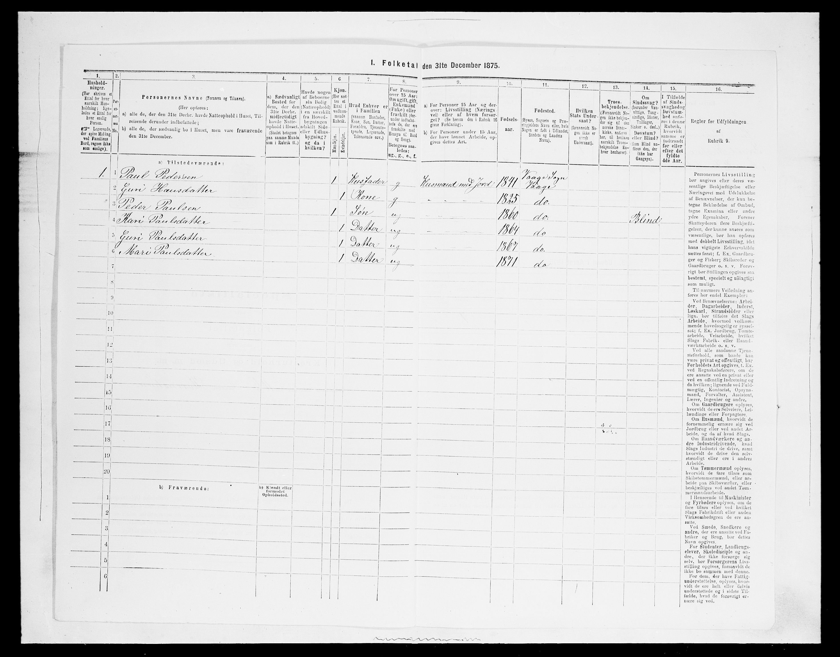 SAH, 1875 census for 0514P Lom, 1875, p. 124