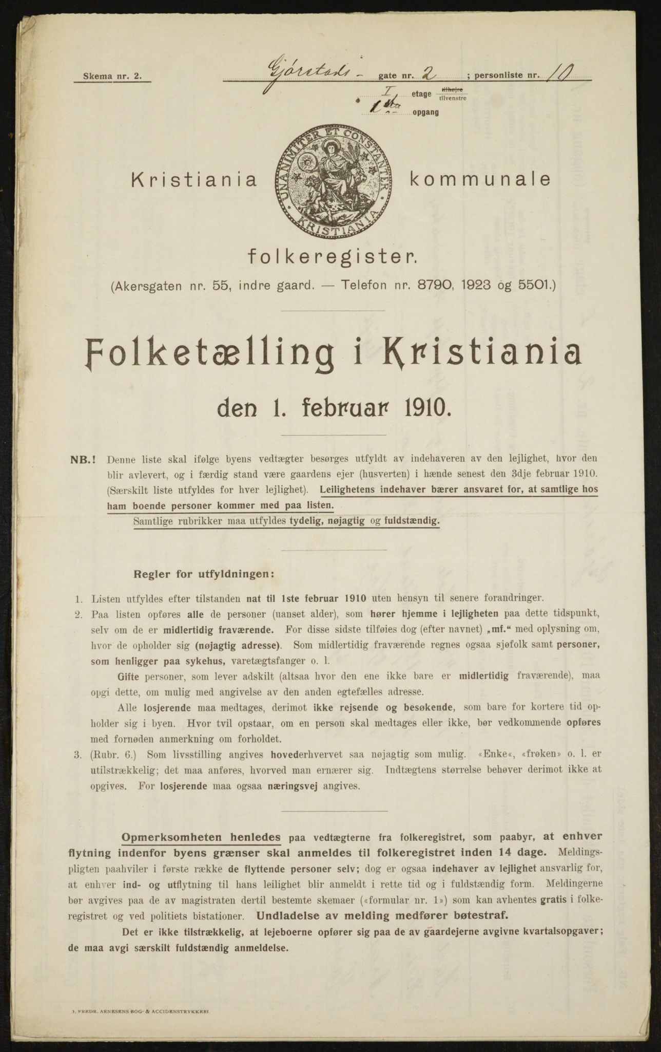 OBA, Municipal Census 1910 for Kristiania, 1910, p. 27867