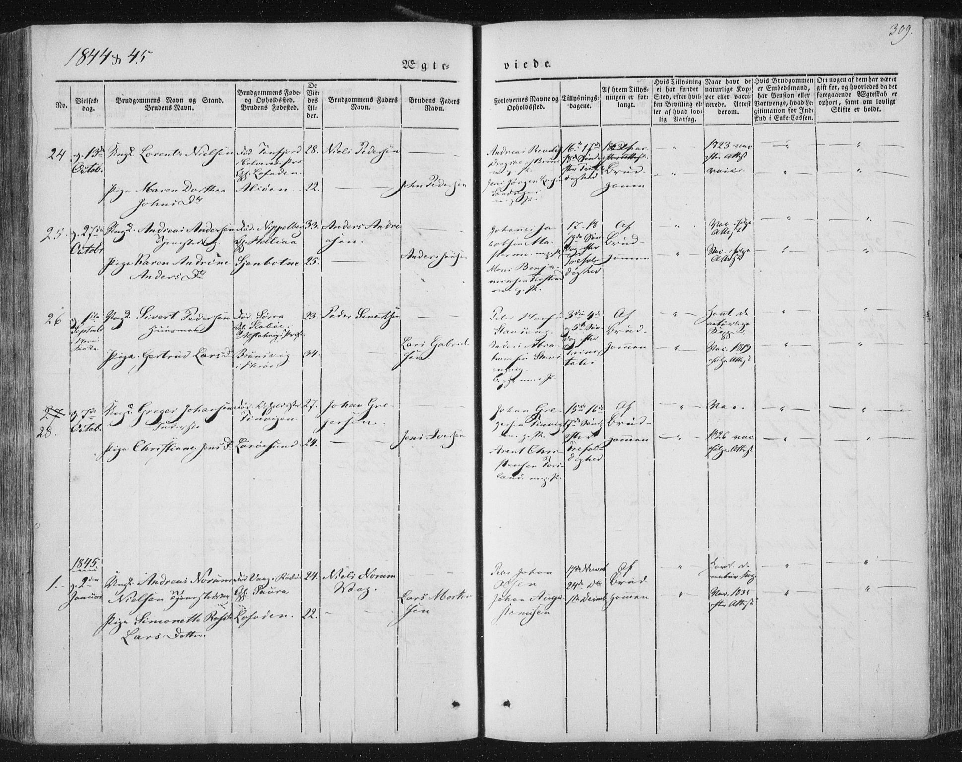 Ministerialprotokoller, klokkerbøker og fødselsregistre - Nordland, AV/SAT-A-1459/838/L0549: Parish register (official) no. 838A07, 1840-1854, p. 309