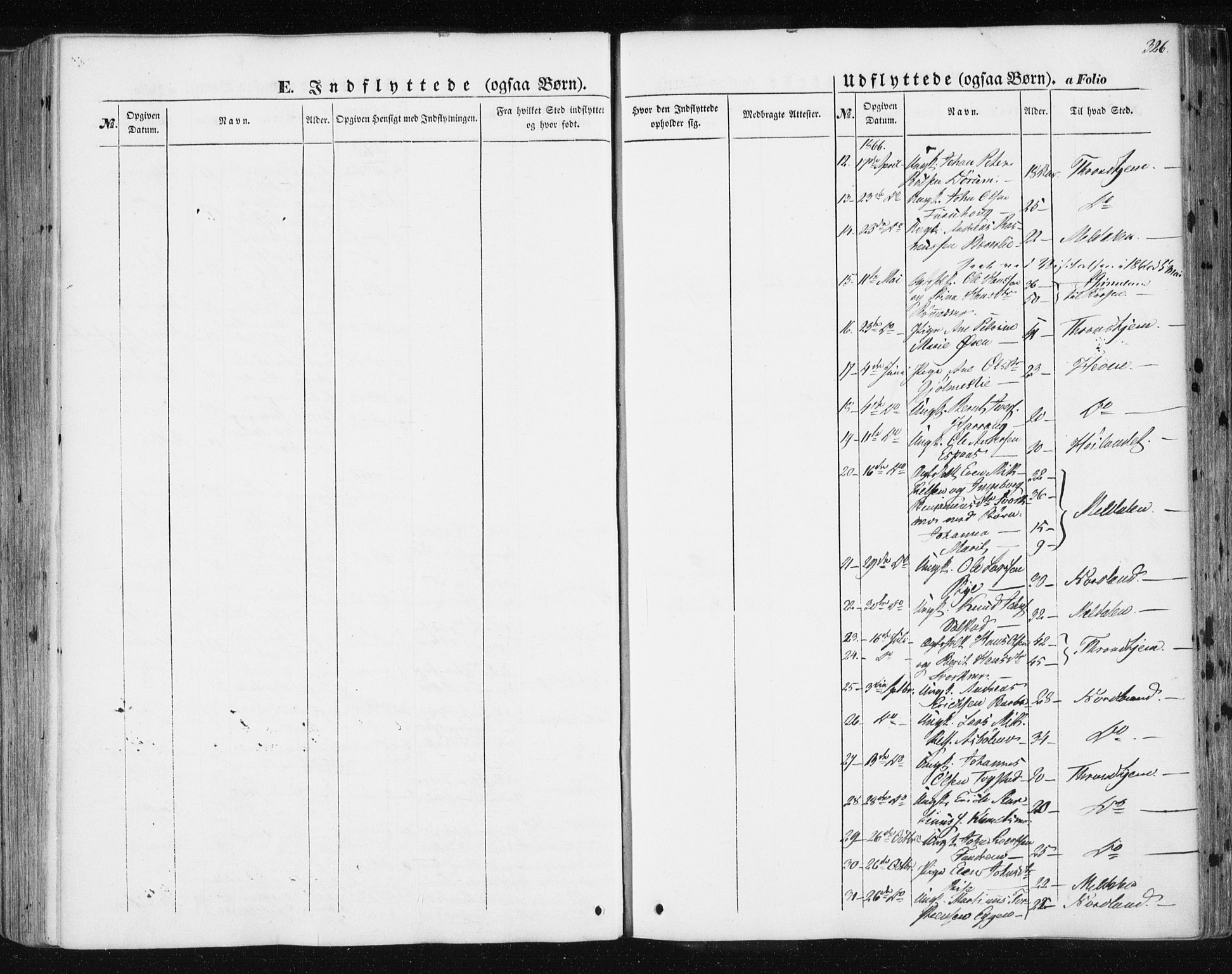 Ministerialprotokoller, klokkerbøker og fødselsregistre - Sør-Trøndelag, SAT/A-1456/668/L0806: Parish register (official) no. 668A06, 1854-1869, p. 326