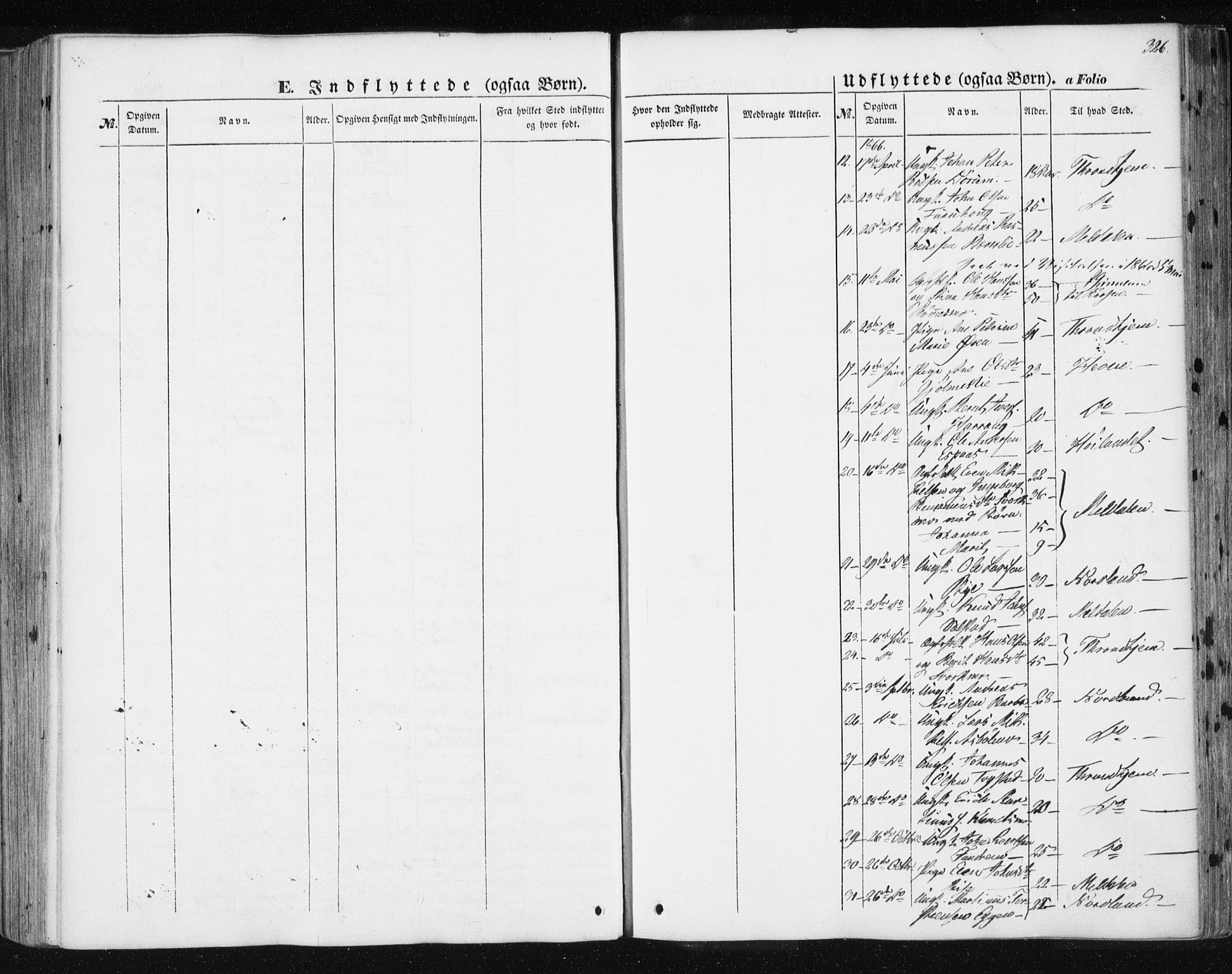 Ministerialprotokoller, klokkerbøker og fødselsregistre - Sør-Trøndelag, AV/SAT-A-1456/668/L0806: Parish register (official) no. 668A06, 1854-1869, p. 326