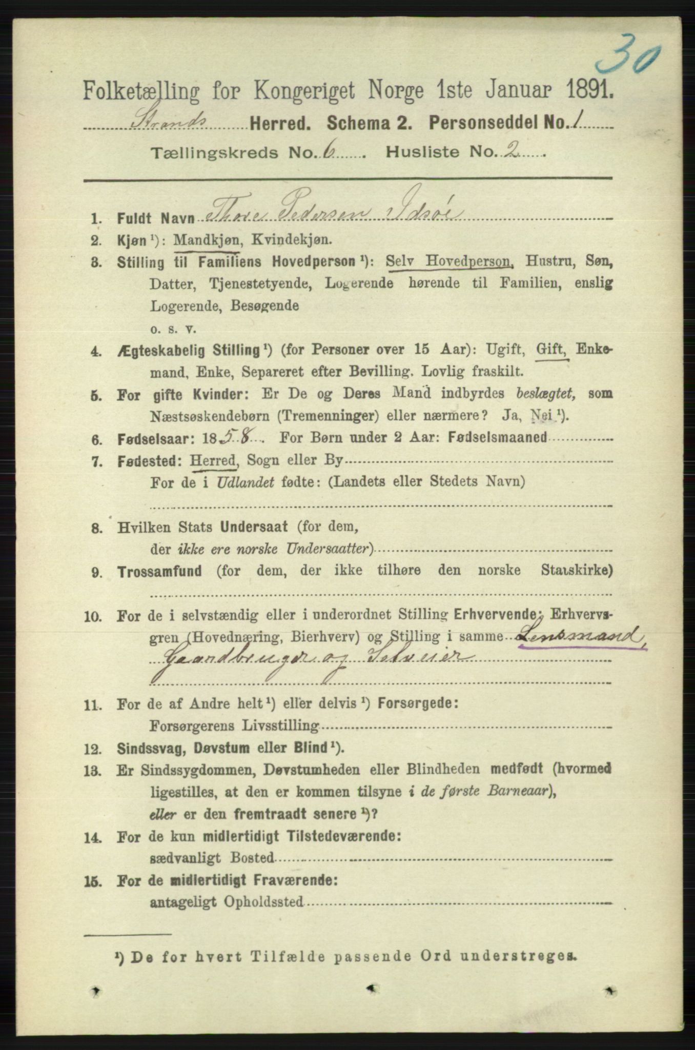 RA, 1891 census for 1130 Strand, 1891, p. 1670