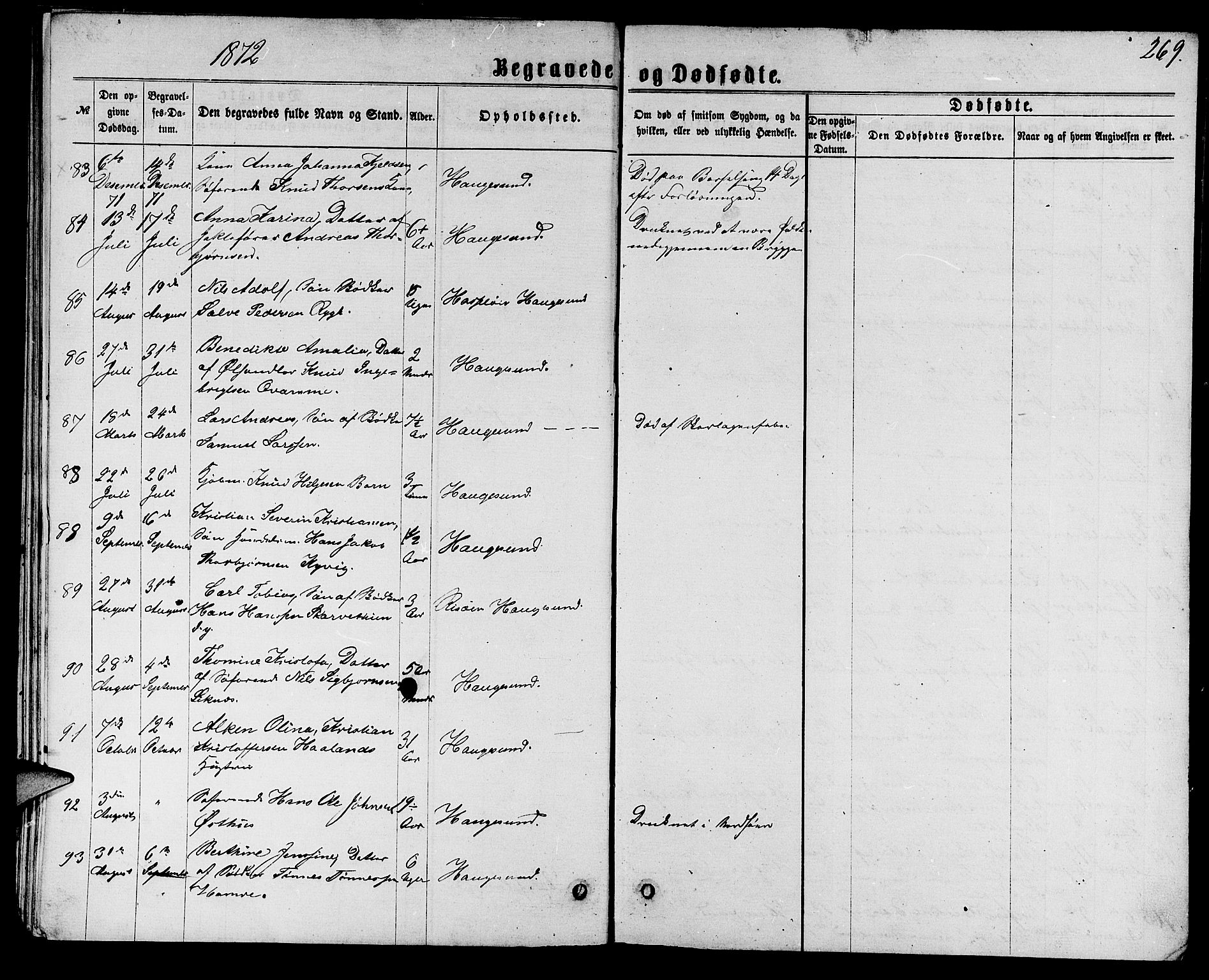 Torvastad sokneprestkontor, AV/SAST-A -101857/H/Ha/Hab/L0007: Parish register (copy) no. B 7, 1866-1873, p. 269