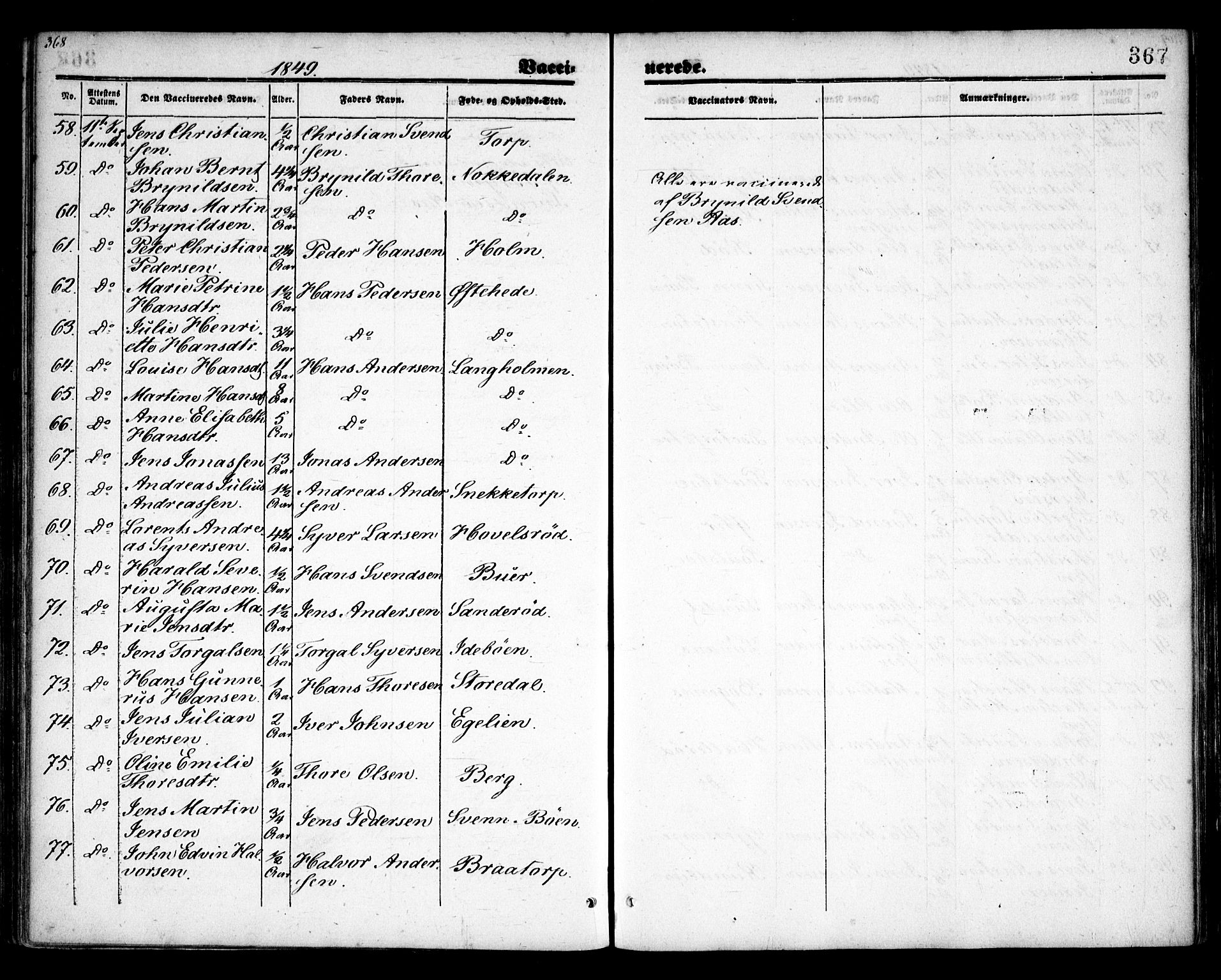 Idd prestekontor Kirkebøker, AV/SAO-A-10911/F/Fc/L0004b: Parish register (official) no. III 4B, 1848-1860, p. 367