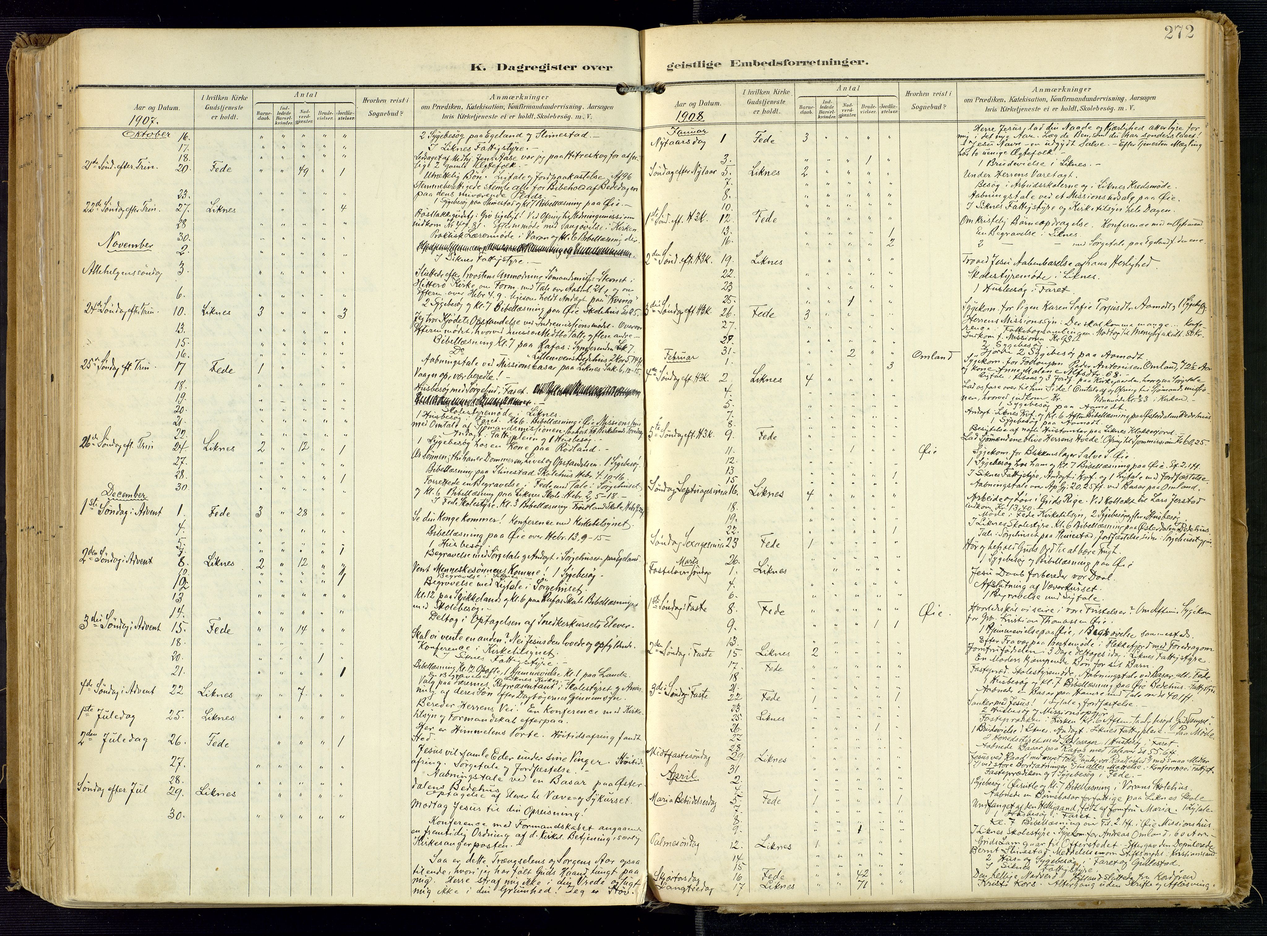 Kvinesdal sokneprestkontor, AV/SAK-1111-0026/F/Fa/Fab/L0009: Parish register (official) no. A 9, 1898-1915, p. 272