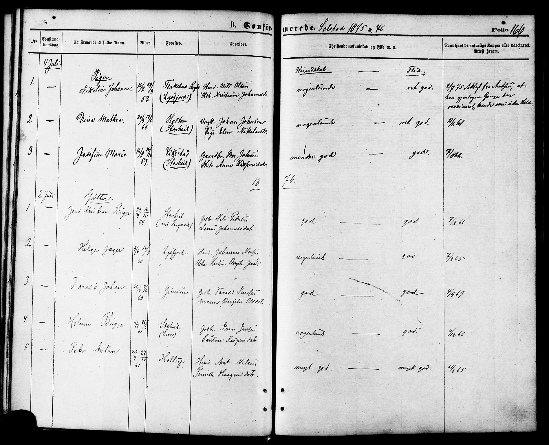 Ministerialprotokoller, klokkerbøker og fødselsregistre - Nordland, AV/SAT-A-1459/810/L0149: Parish register (official) no. 810A09 /2, 1874-1884, p. 166