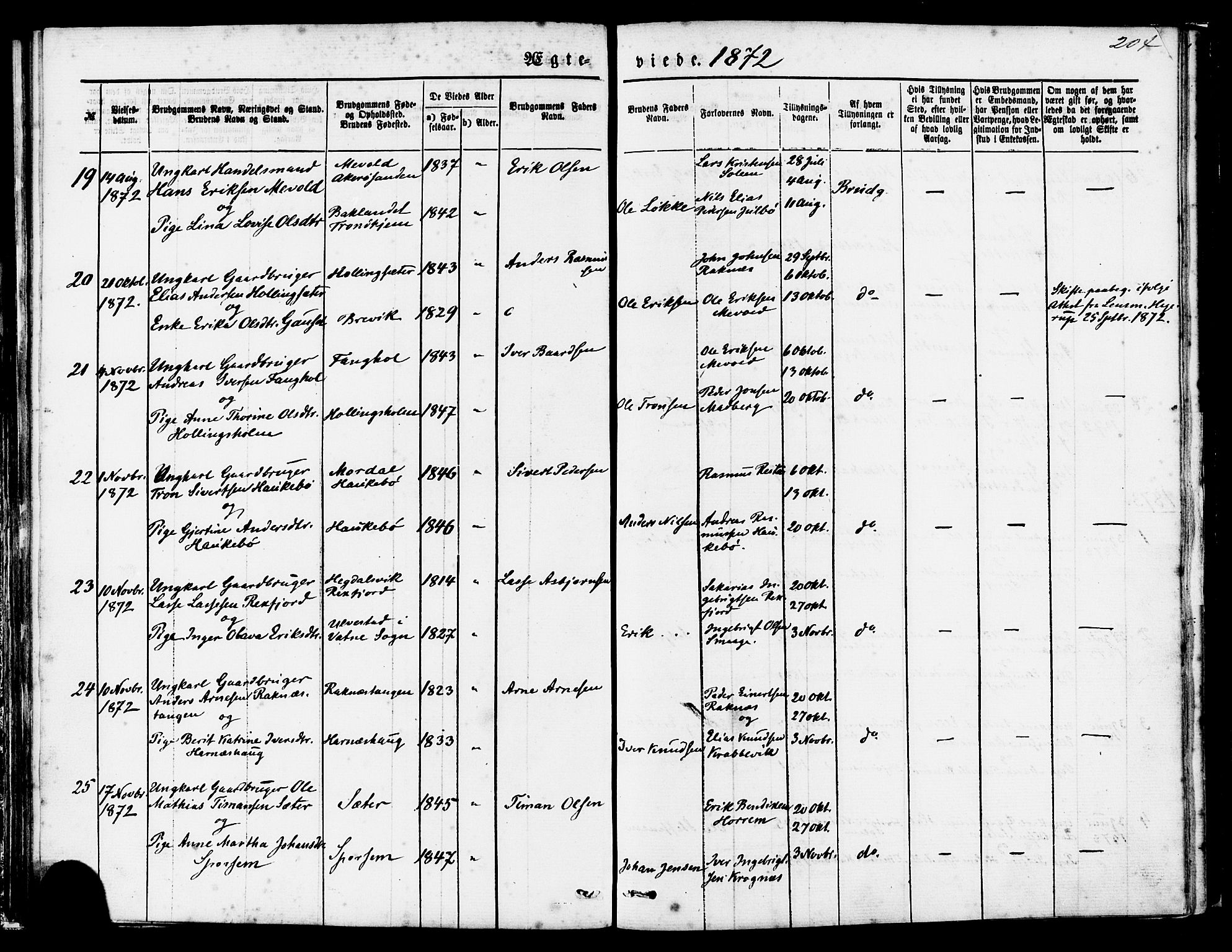 Ministerialprotokoller, klokkerbøker og fødselsregistre - Møre og Romsdal, AV/SAT-A-1454/560/L0720: Parish register (official) no. 560A04, 1873-1878, p. 204