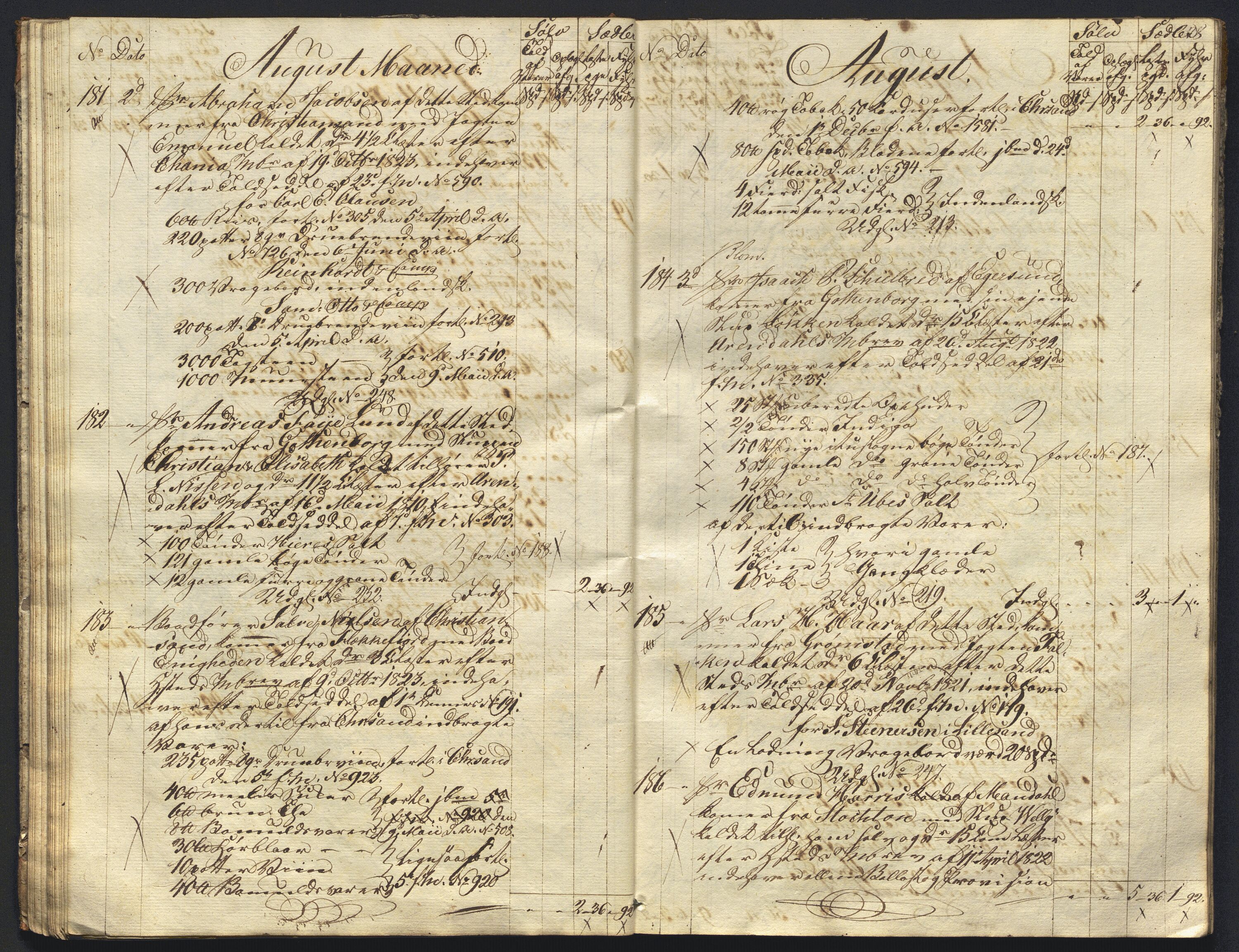 Revisjonsdepartementet, 2. revisjonskontor, AV/RA-S-1115/E/E015/L0059: Egersund: Tollbok, 1825, p. 27b-28a