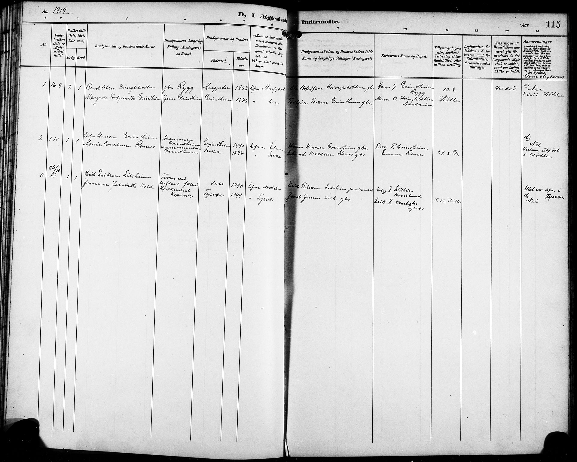 Etne sokneprestembete, SAB/A-75001/H/Hab: Parish register (copy) no. C 5, 1896-1920, p. 115