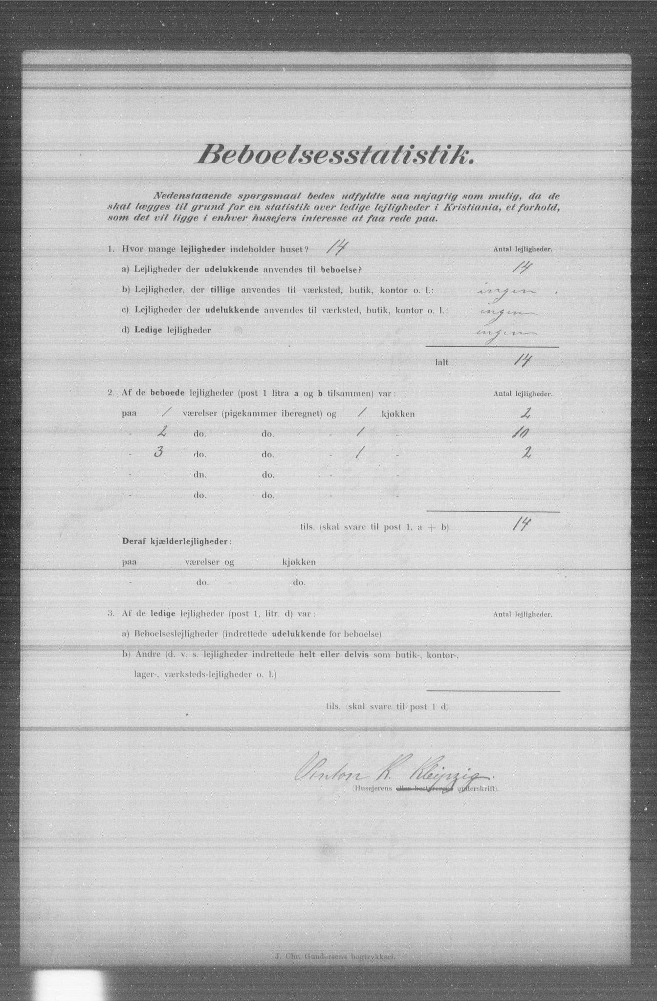 OBA, Municipal Census 1902 for Kristiania, 1902, p. 3421