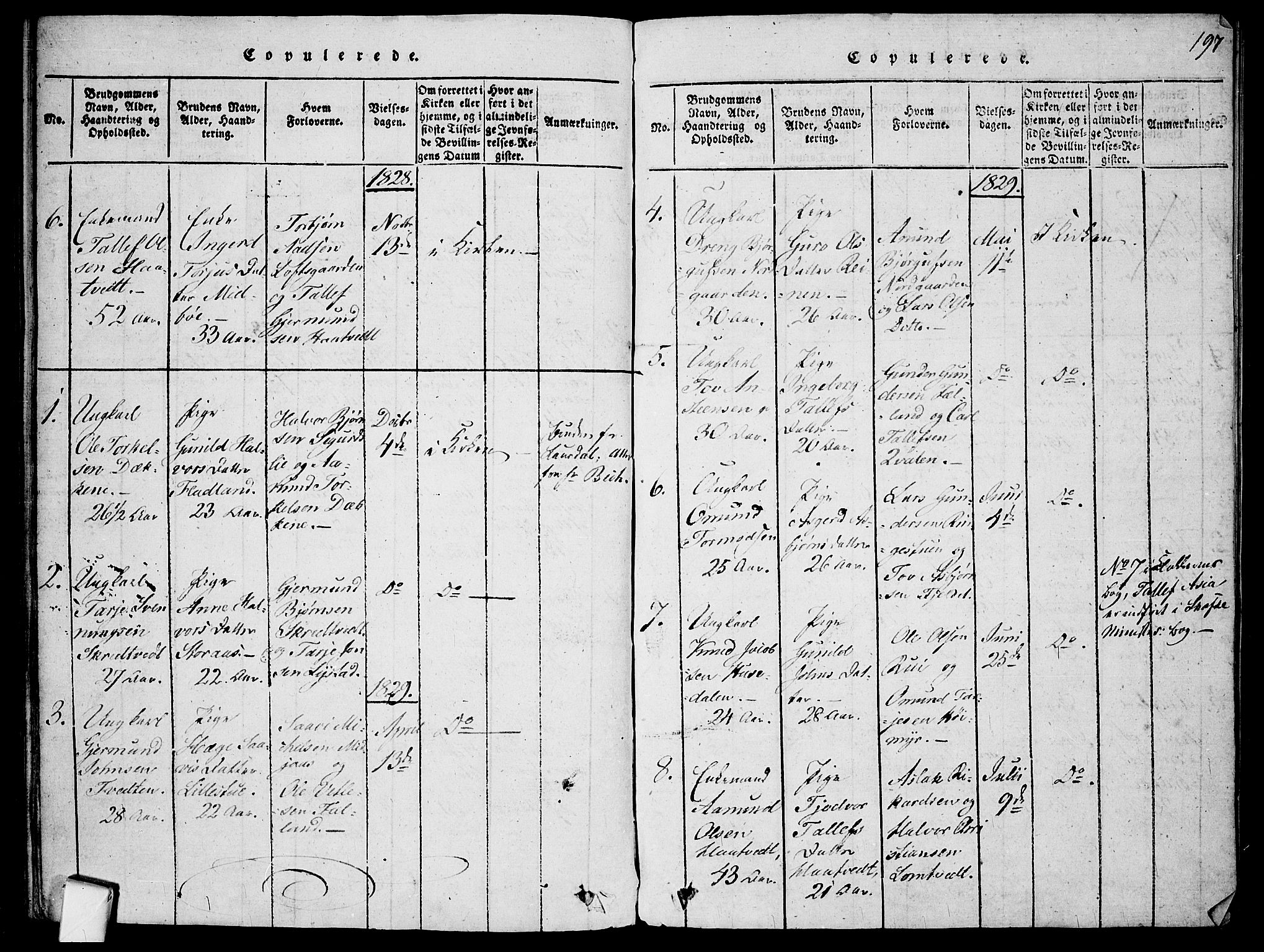 Mo kirkebøker, SAKO/A-286/F/Fa/L0004: Parish register (official) no. I 4, 1814-1844, p. 197