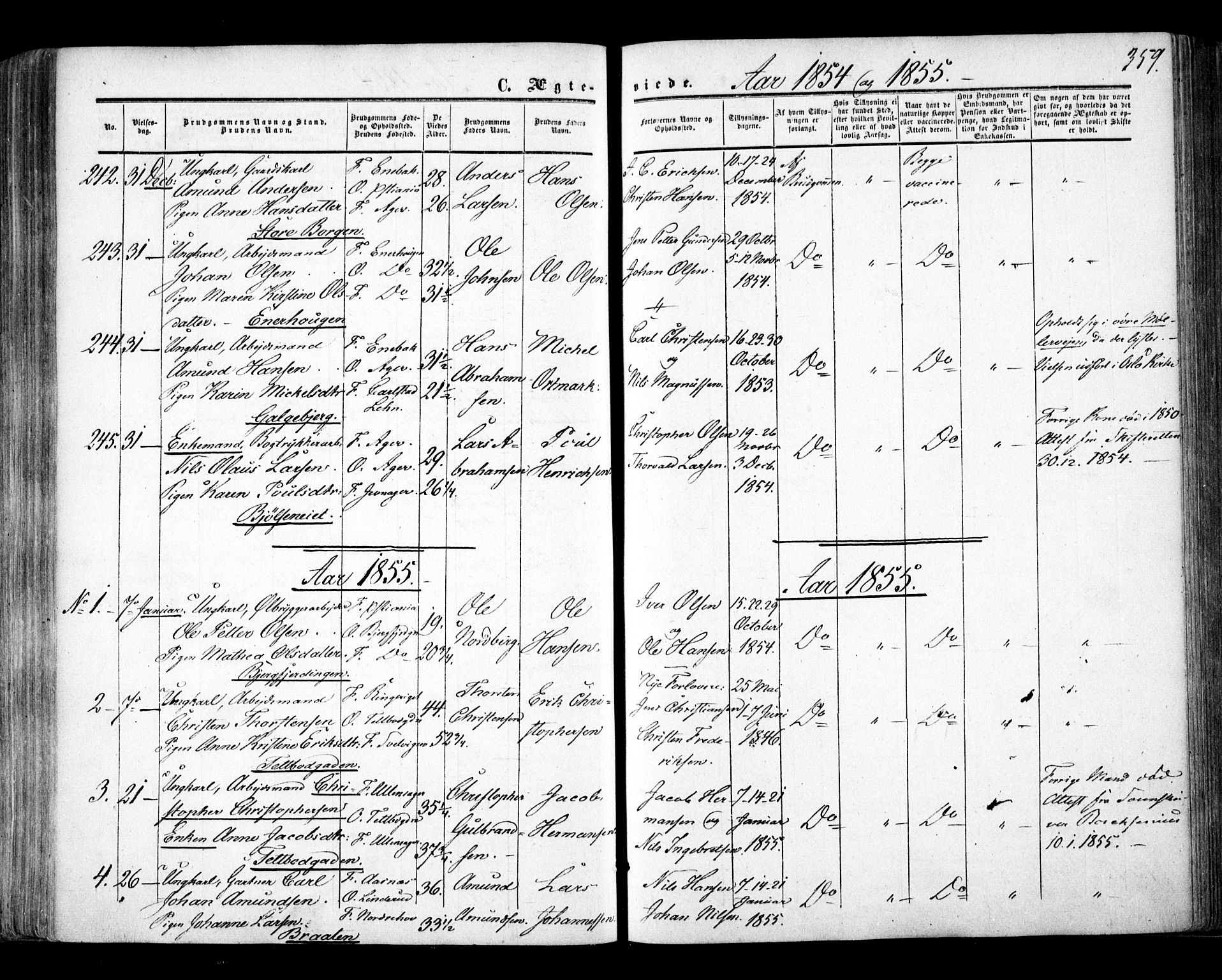 Aker prestekontor kirkebøker, SAO/A-10861/F/L0020: Parish register (official) no. 20, 1853-1857, p. 359
