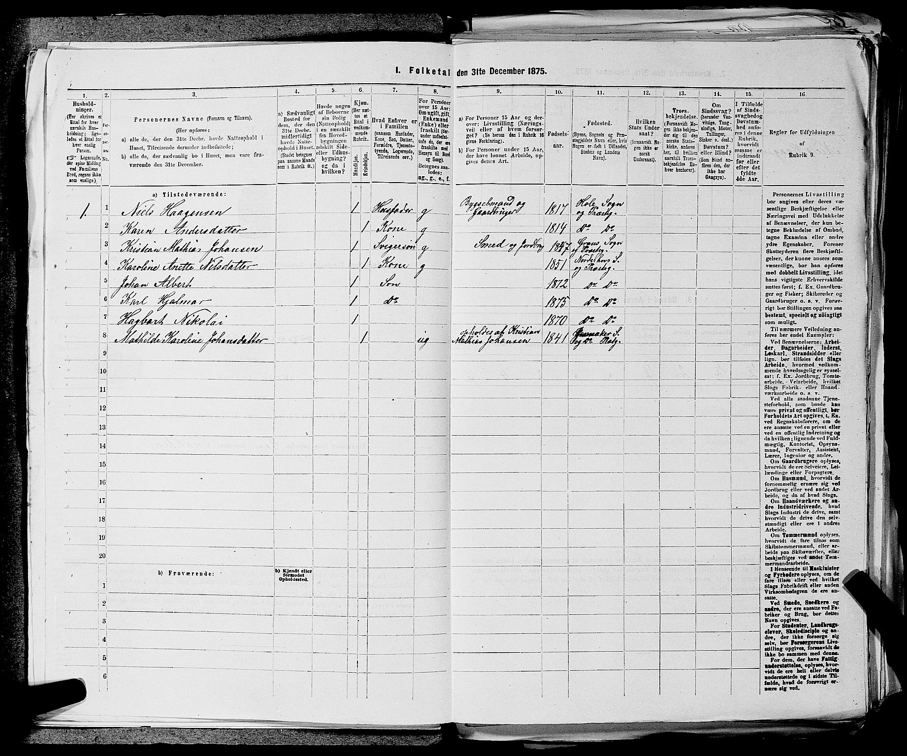 SAKO, 1875 census for 0613L Norderhov/Norderhov, Haug og Lunder, 1875, p. 402