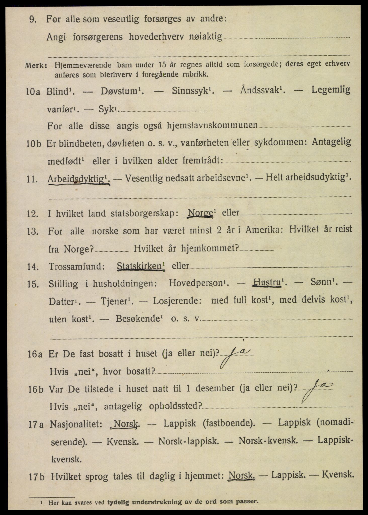 SAT, 1920 census for Sparbu, 1920, p. 6192