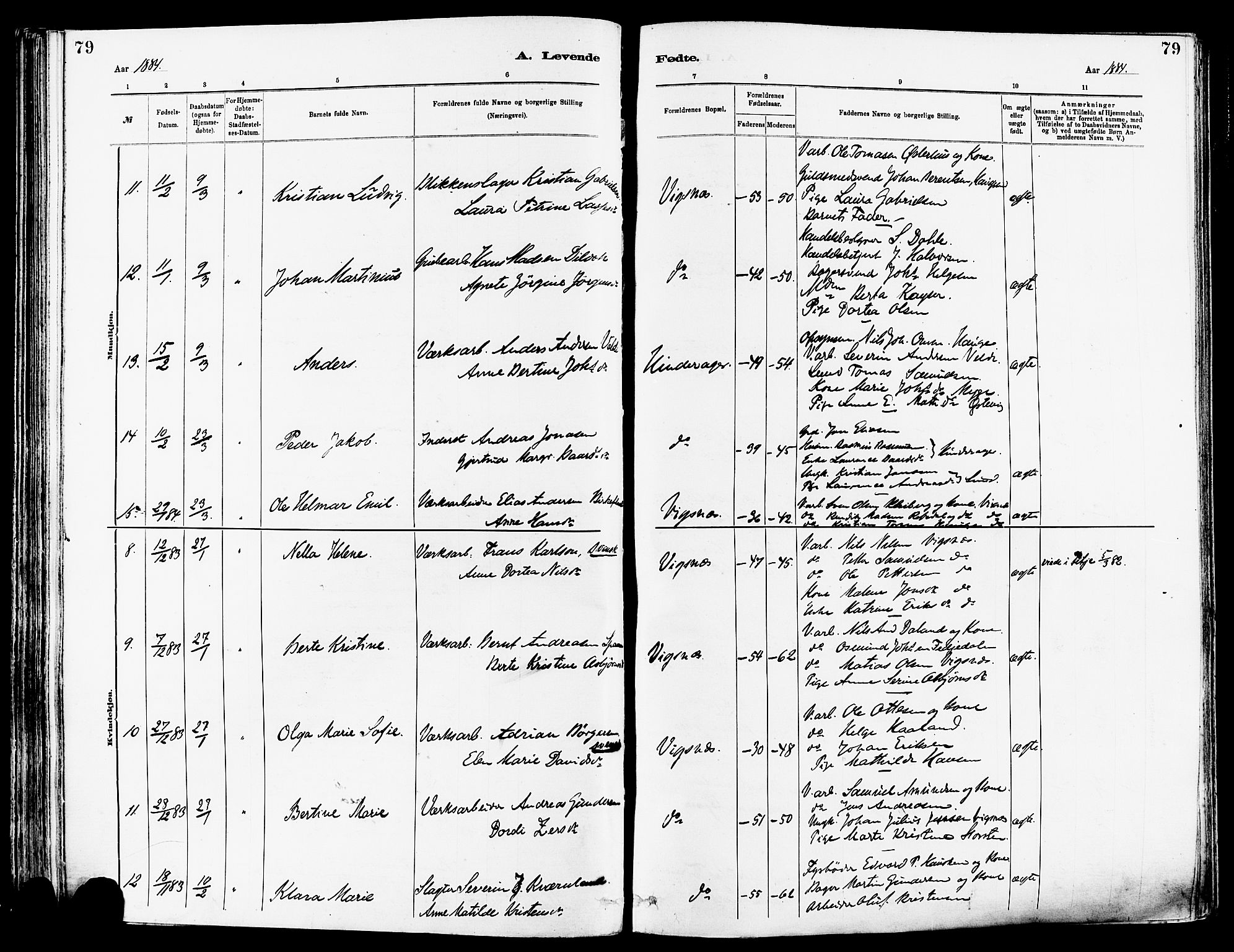 Avaldsnes sokneprestkontor, AV/SAST-A -101851/H/Ha/Haa/L0014: Parish register (official) no. A 14, 1880-1889, p. 79