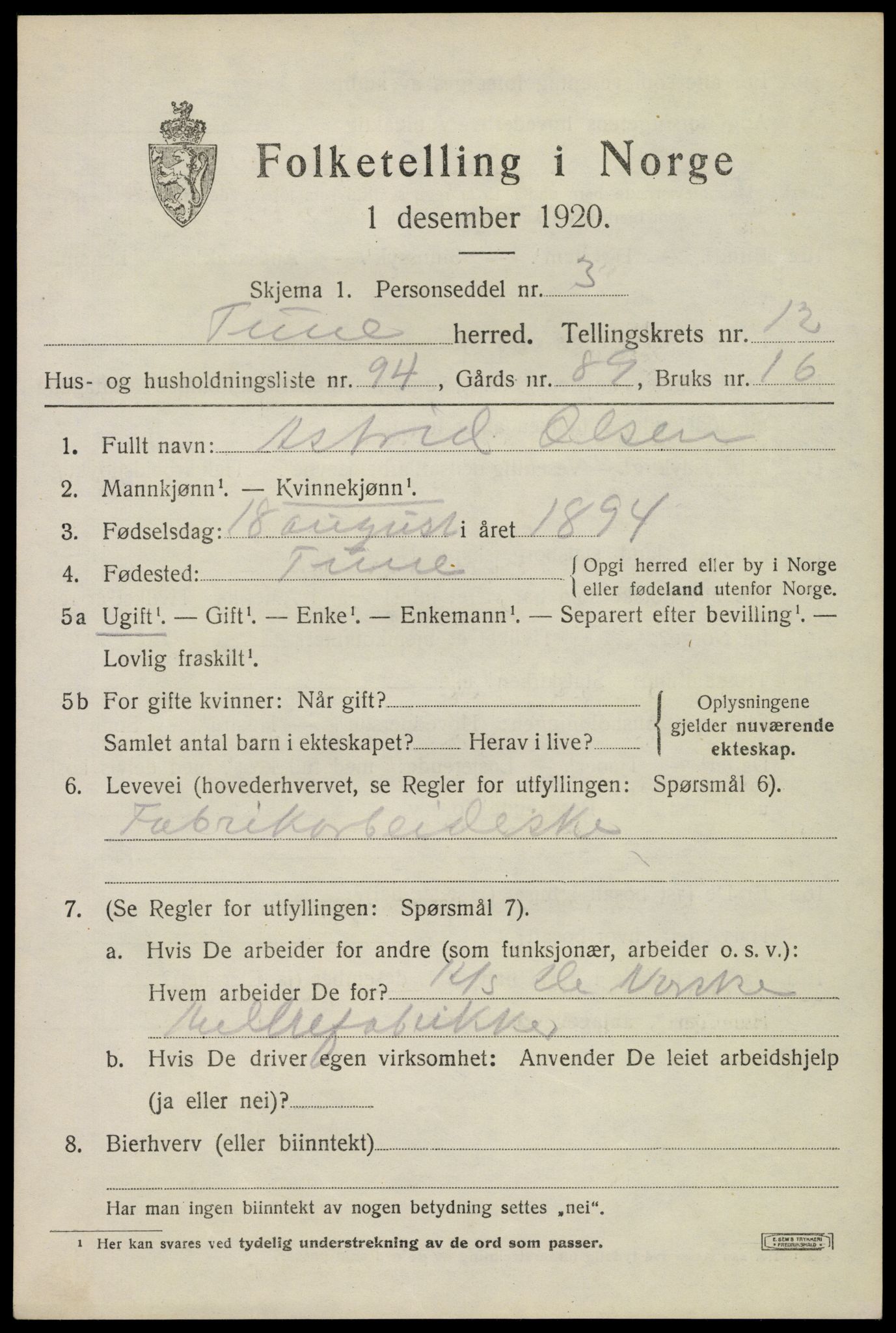 SAO, 1920 census for Tune, 1920, p. 18270