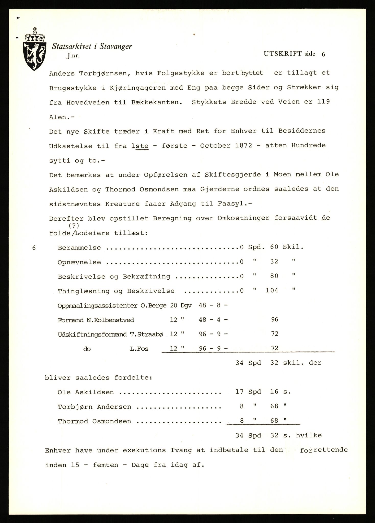 Statsarkivet i Stavanger, AV/SAST-A-101971/03/Y/Yj/L0024: Avskrifter sortert etter gårdsnavn: Fæøen - Garborg, 1750-1930, p. 279