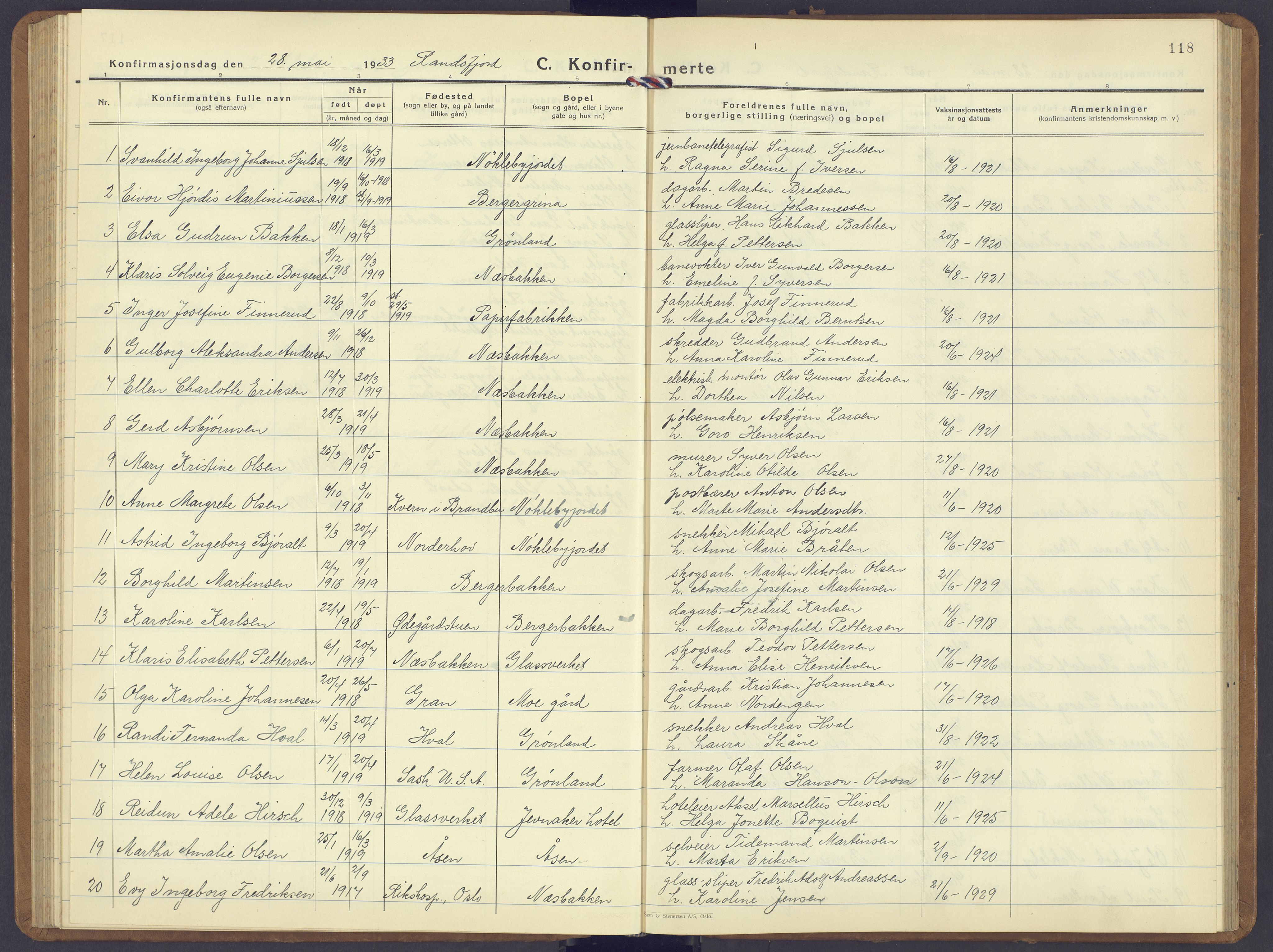 Jevnaker prestekontor, SAH/PREST-116/H/Ha/Hab/L0006: Parish register (copy) no. 6, 1930-1945, p. 118