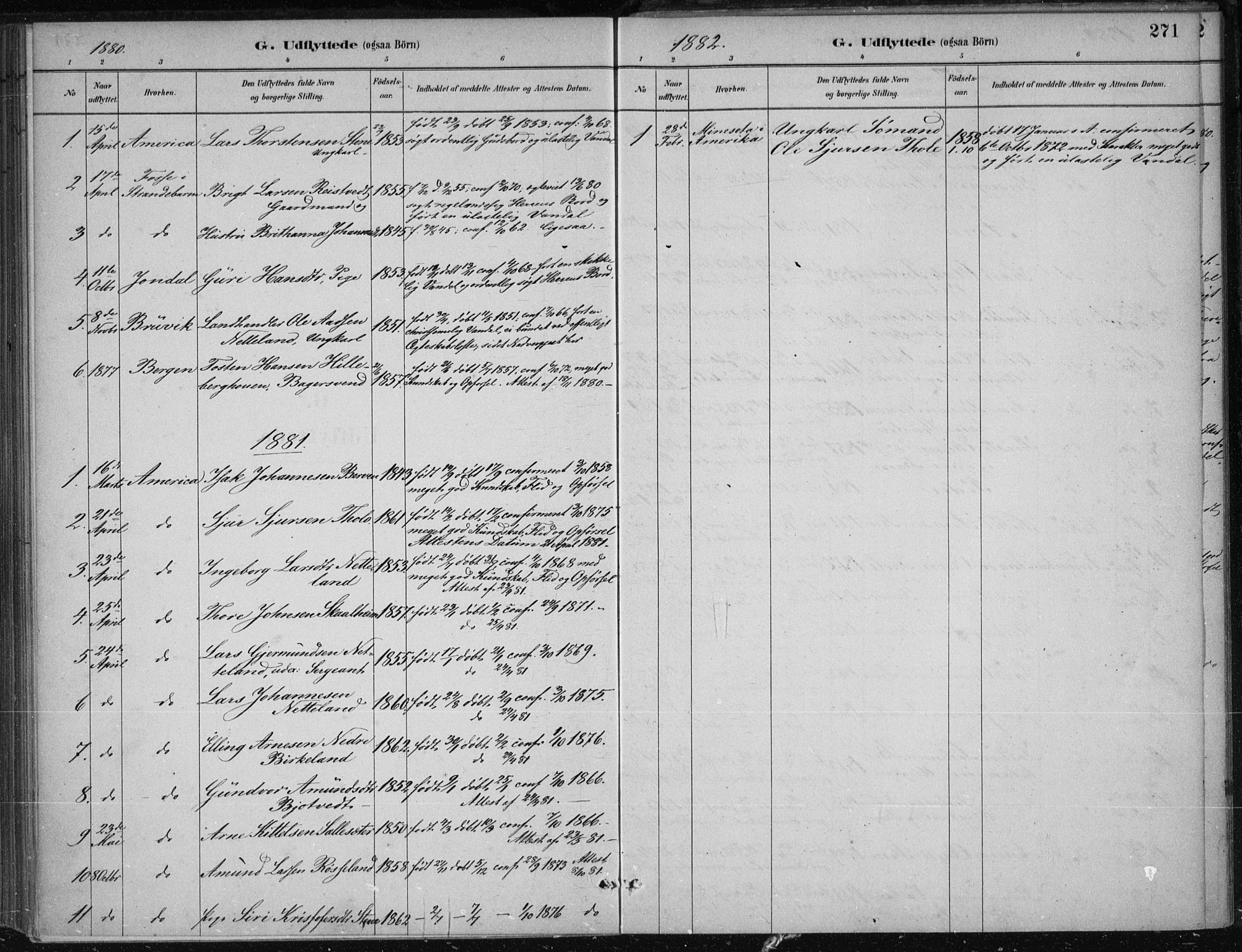 Kvam sokneprestembete, SAB/A-76201/H/Haa: Parish register (official) no. B  1, 1880-1908, p. 271