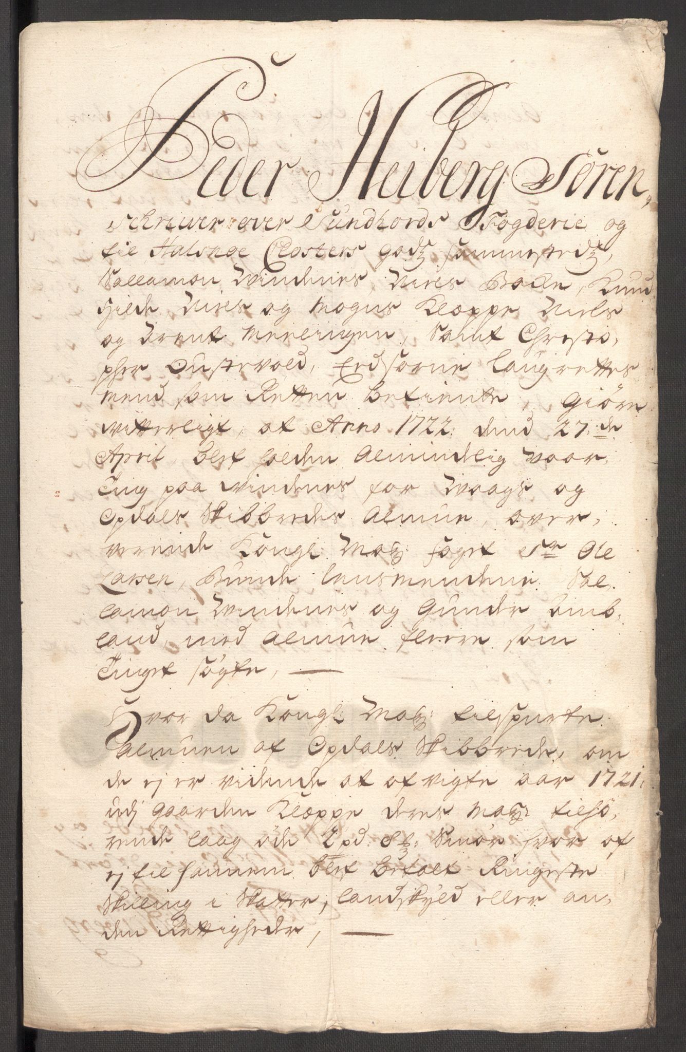 Rentekammeret inntil 1814, Reviderte regnskaper, Fogderegnskap, AV/RA-EA-4092/R48/L3000: Fogderegnskap Sunnhordland og Hardanger, 1721, p. 288