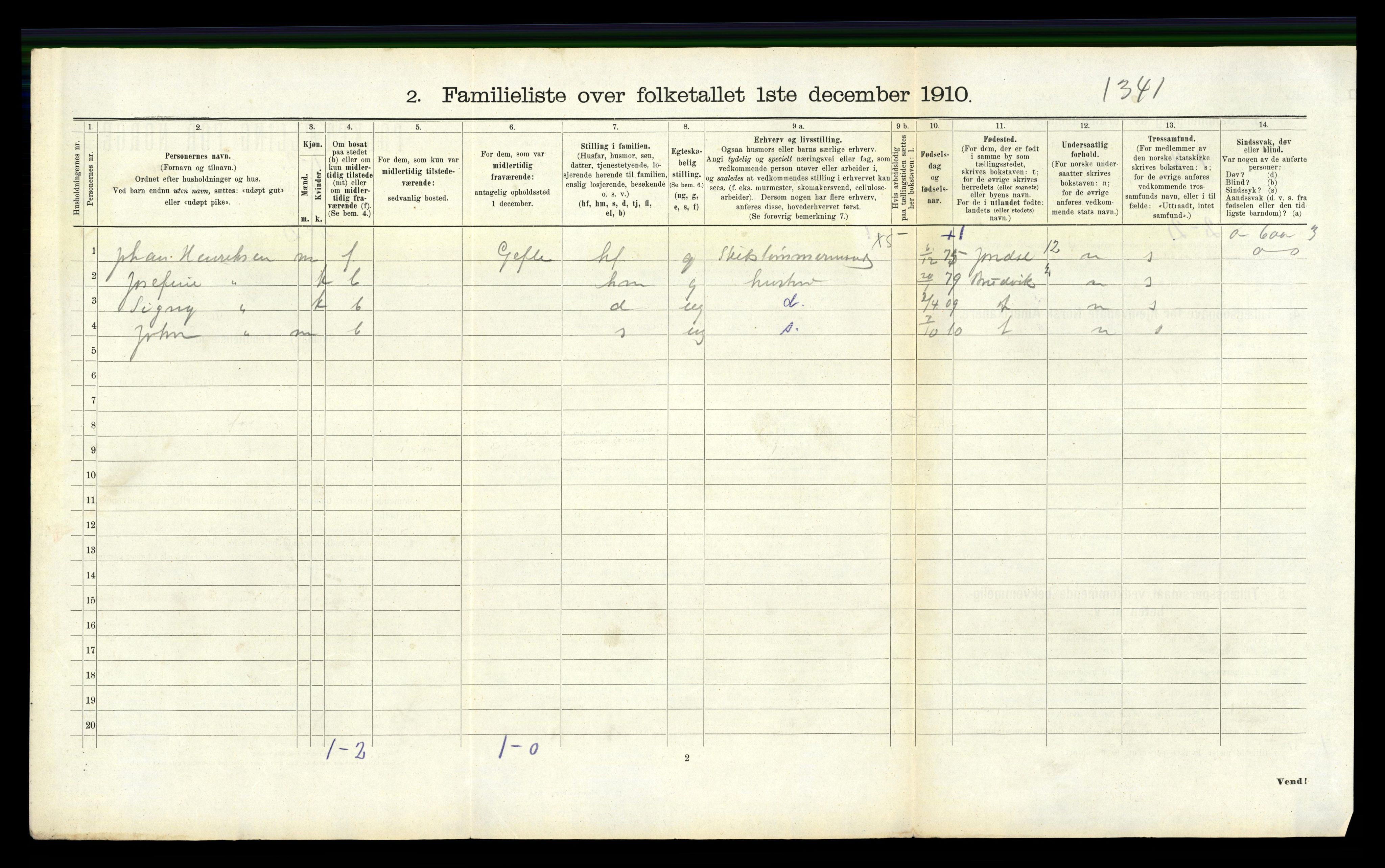 RA, 1910 census for Haugesund, 1910, p. 4431