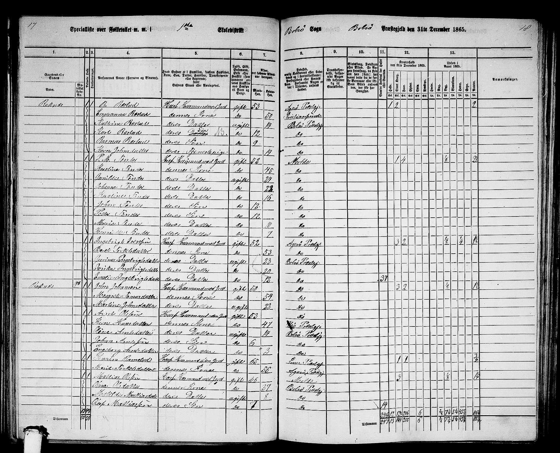 RA, 1865 census for Bolsøy, 1865, p. 16