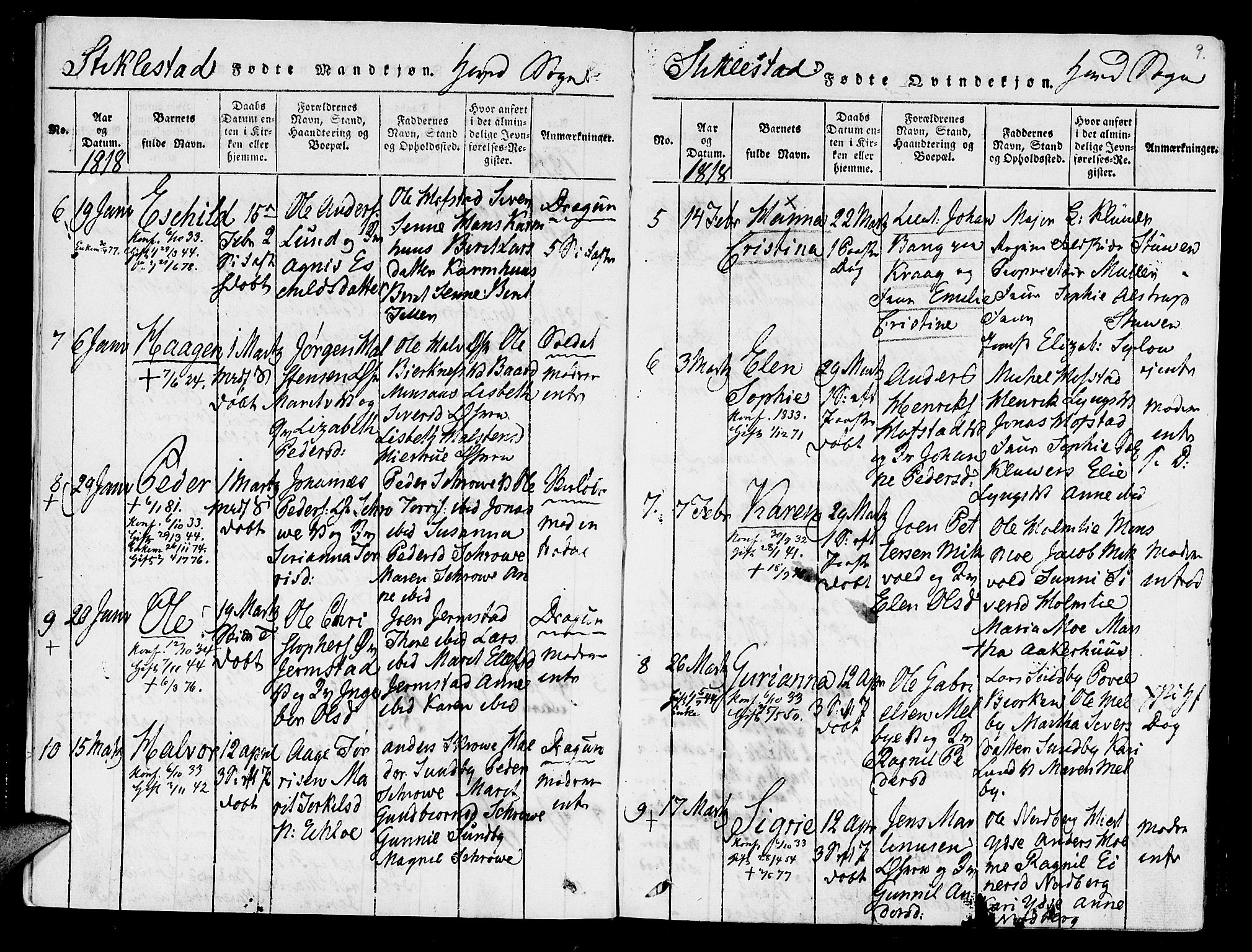 Ministerialprotokoller, klokkerbøker og fødselsregistre - Nord-Trøndelag, SAT/A-1458/723/L0234: Parish register (official) no. 723A05 /1, 1816-1840, p. 9