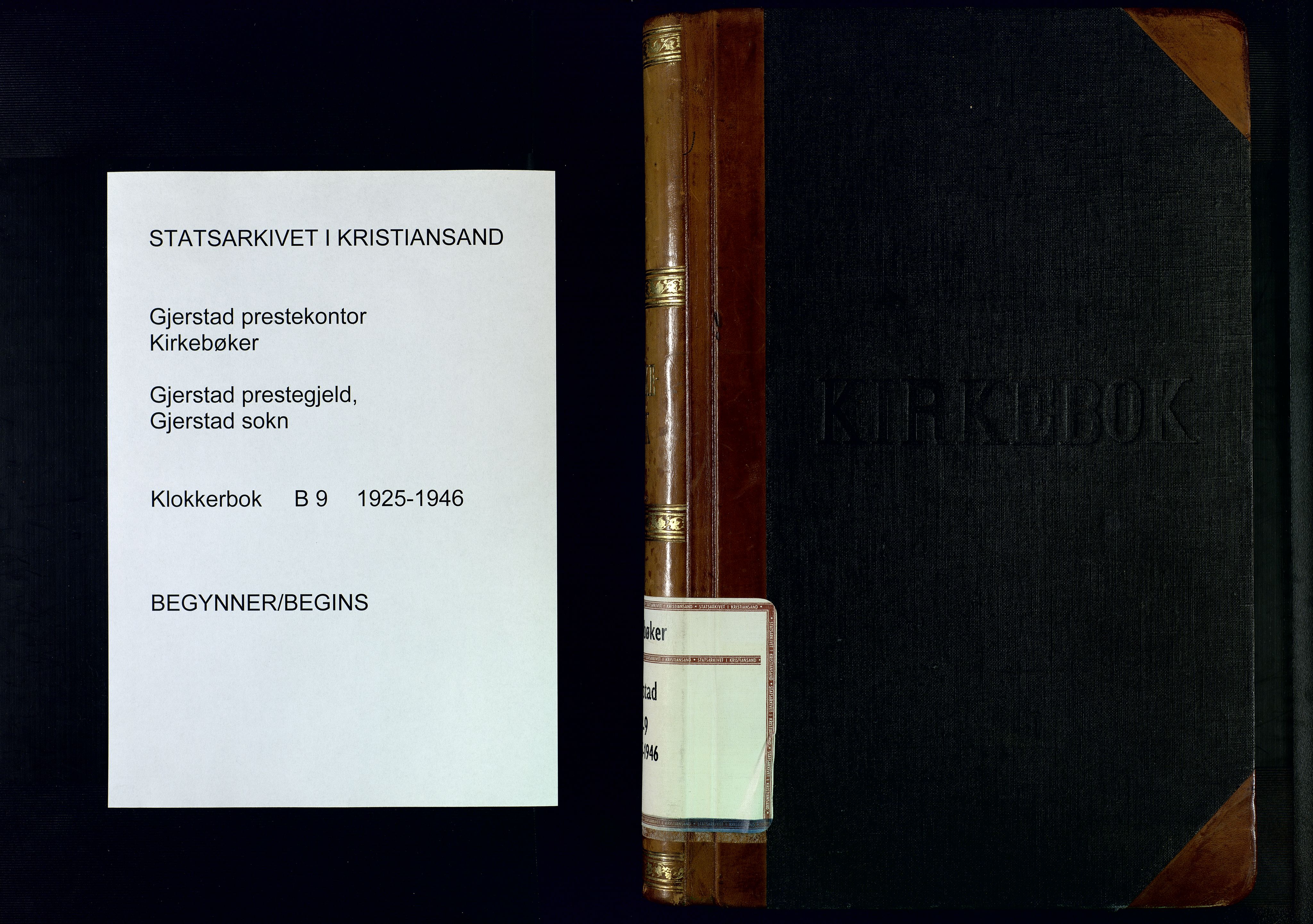 Gjerstad sokneprestkontor, AV/SAK-1111-0014/F/Fb/Fba/L0009: Parish register (copy) no. B 9, 1925-1946