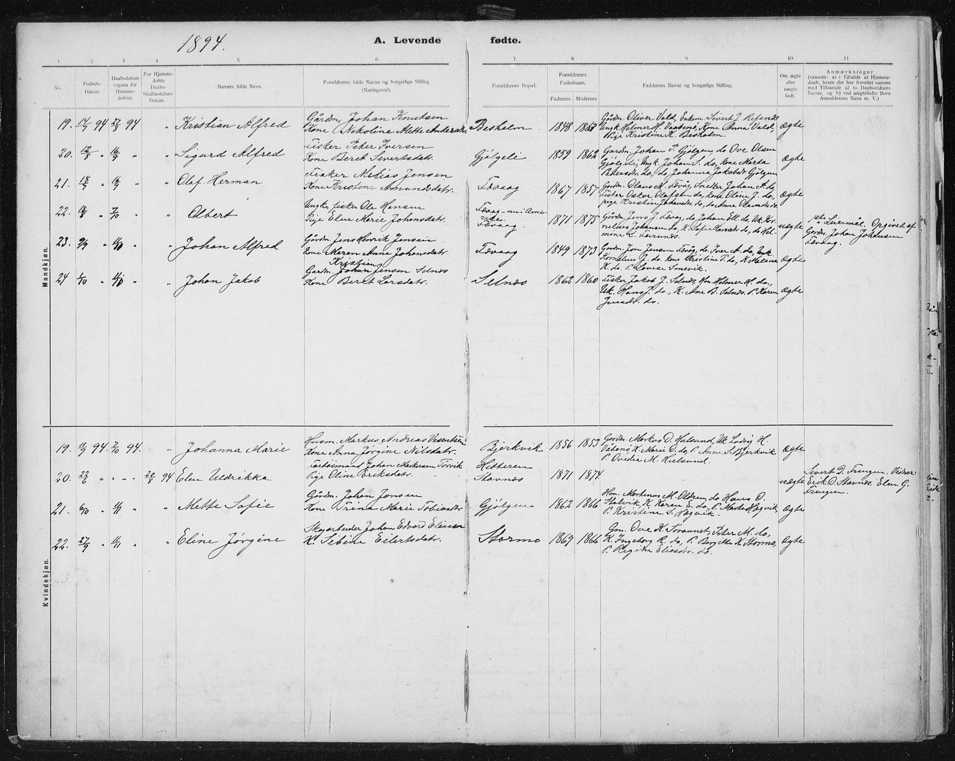 Ministerialprotokoller, klokkerbøker og fødselsregistre - Sør-Trøndelag, SAT/A-1456/653/L0660: Parish register (copy) no. 653C04, 1894-1919