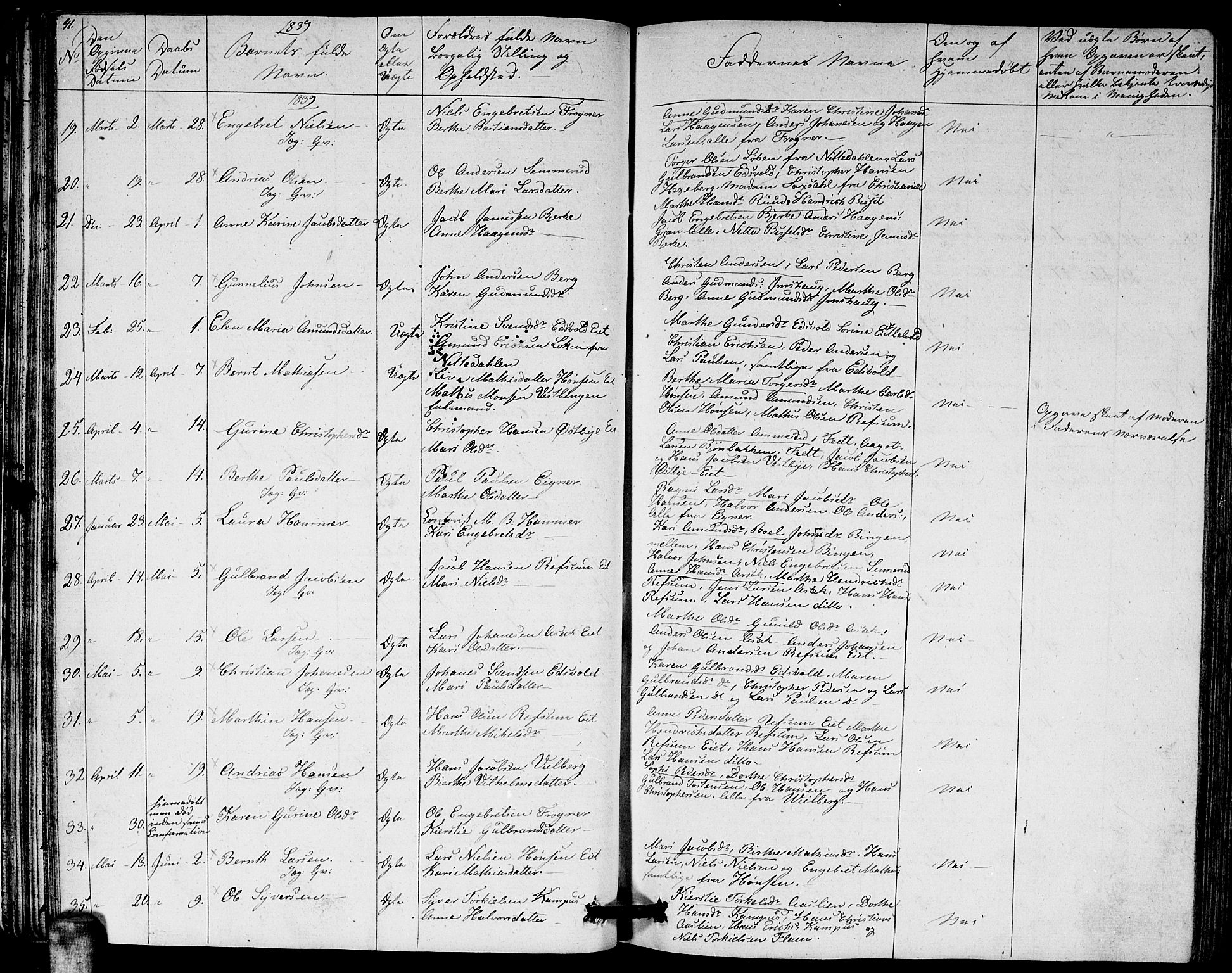 Sørum prestekontor Kirkebøker, AV/SAO-A-10303/G/Ga/L0002: Parish register (copy) no. I 2, 1829-1845, p. 41