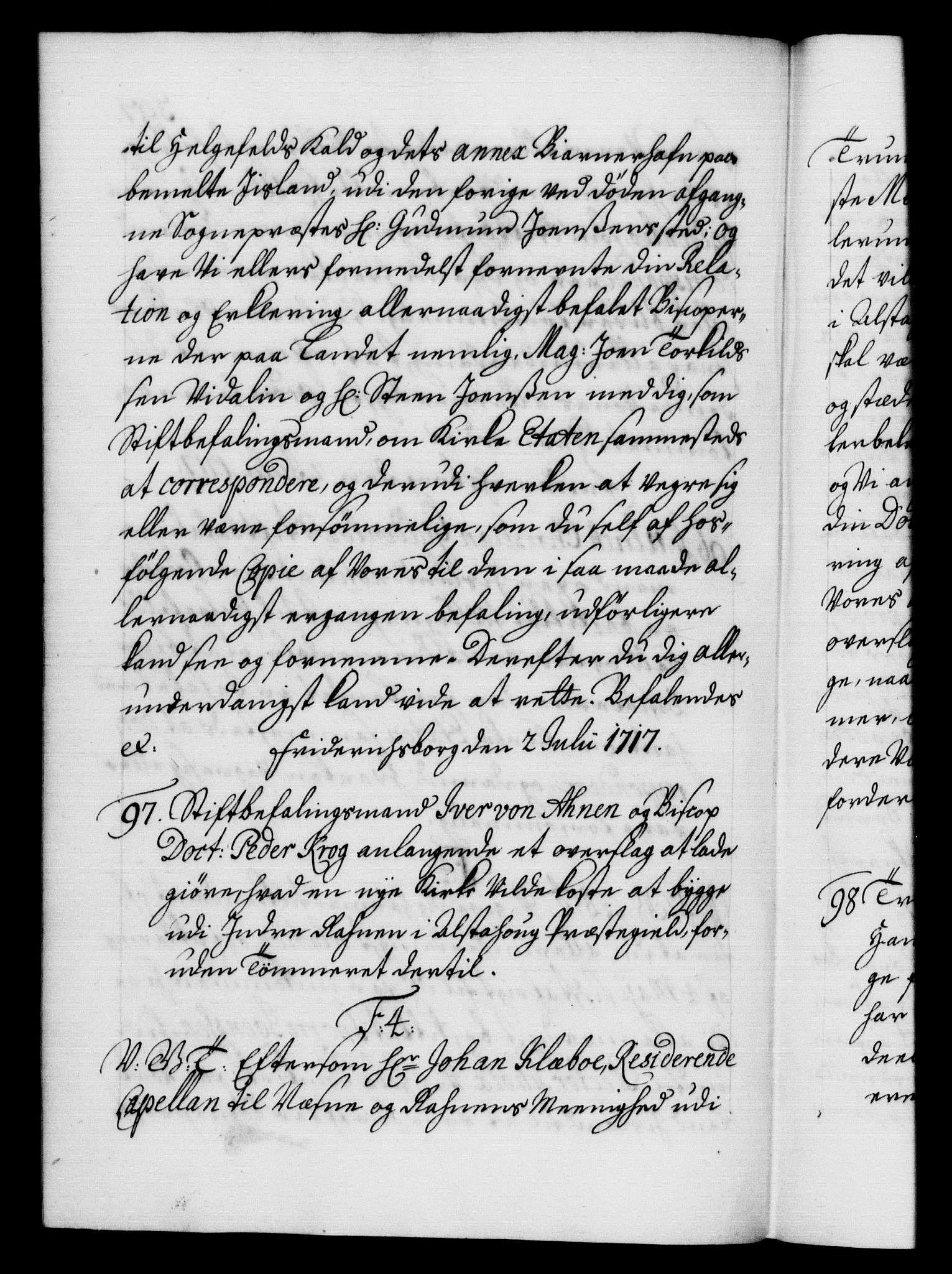 Danske Kanselli 1572-1799, AV/RA-EA-3023/F/Fc/Fca/Fcab/L0020: Norske tegnelser, 1715-1718, p. 397b