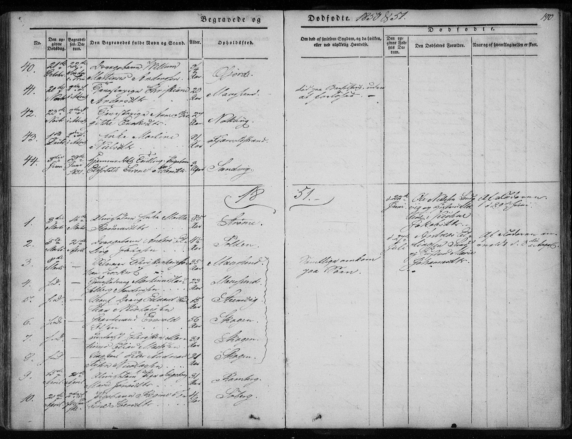 Ministerialprotokoller, klokkerbøker og fødselsregistre - Nordland, AV/SAT-A-1459/891/L1299: Parish register (official) no. 891A04, 1841-1856, p. 190