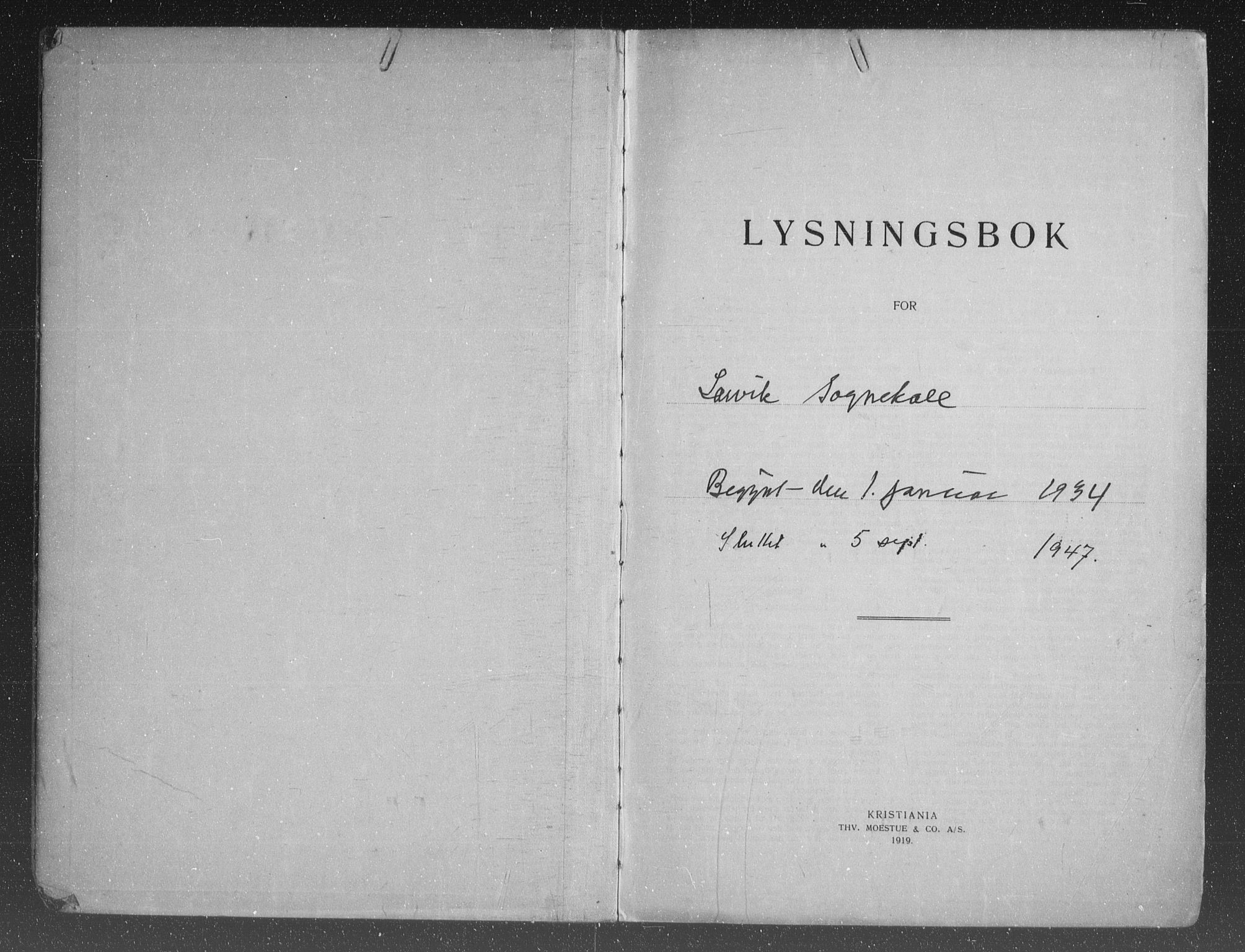 Larvik kirkebøker, SAKO/A-352/H/Ha/L0006: Banns register no. 6, 1934-1947