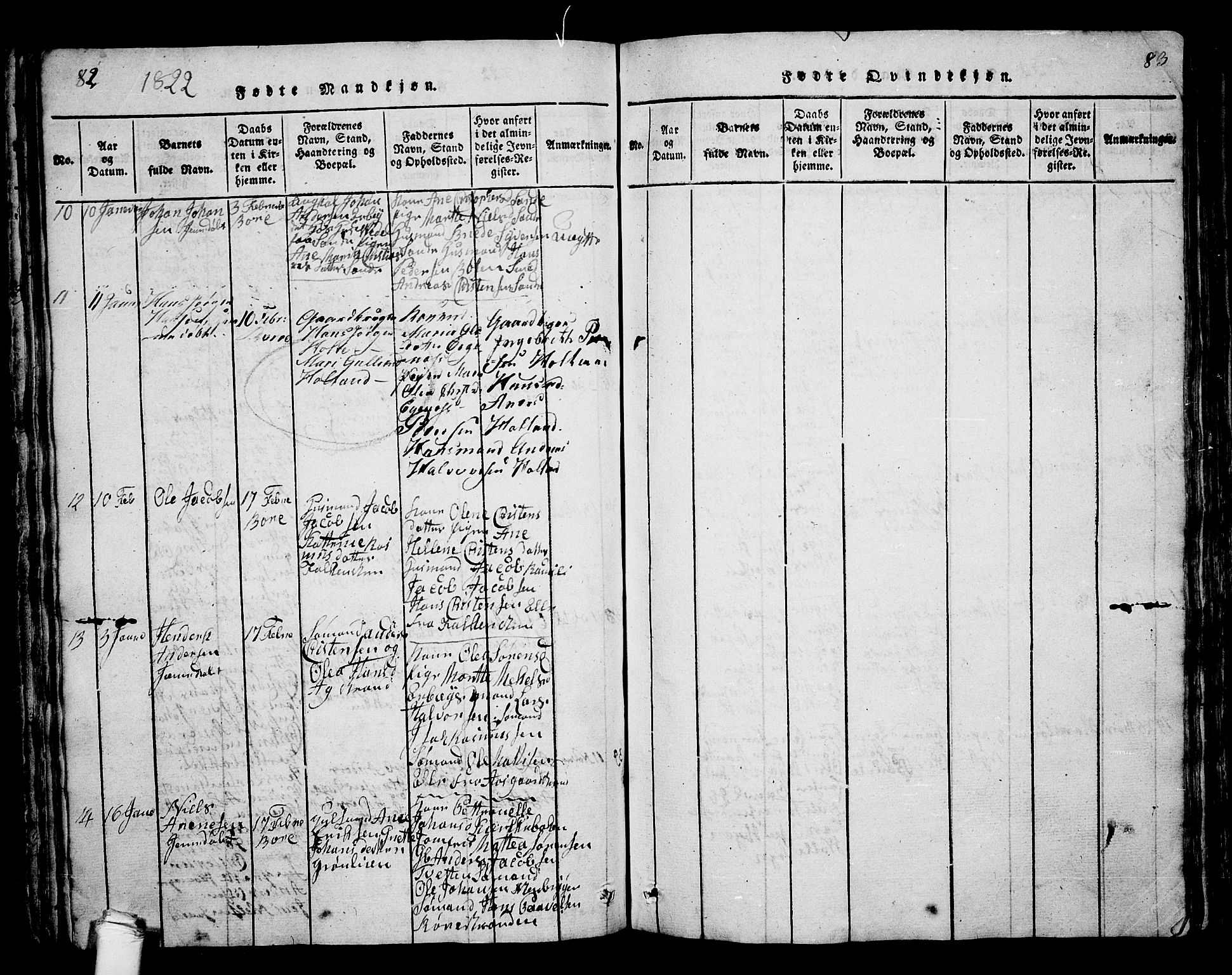 Borre kirkebøker, SAKO/A-338/G/Ga/L0001: Parish register (copy) no. I 1, 1815-1851, p. 82-83