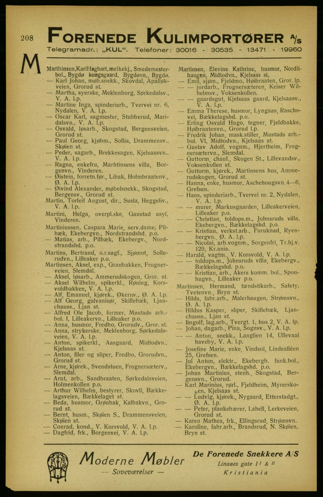 Aker adressebok/adressekalender, PUBL/001/A/002: Akers adressekalender, 1922, p. 208