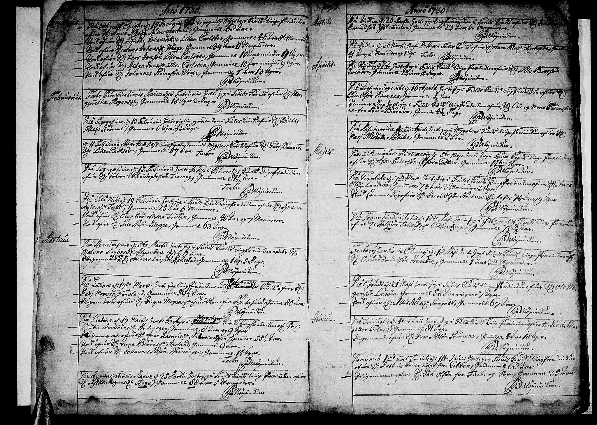 Sund sokneprestembete, AV/SAB-A-99930: Parish register (official) no. A 2, 1729-1769, p. 4-5