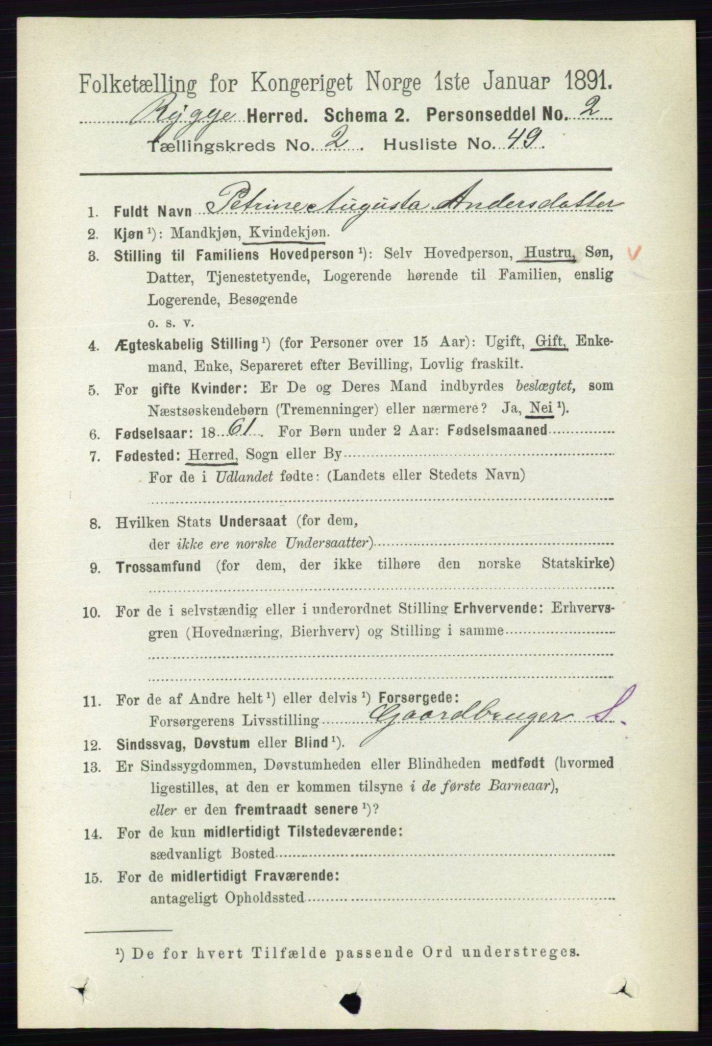 RA, 1891 census for 0136 Rygge, 1891, p. 1315