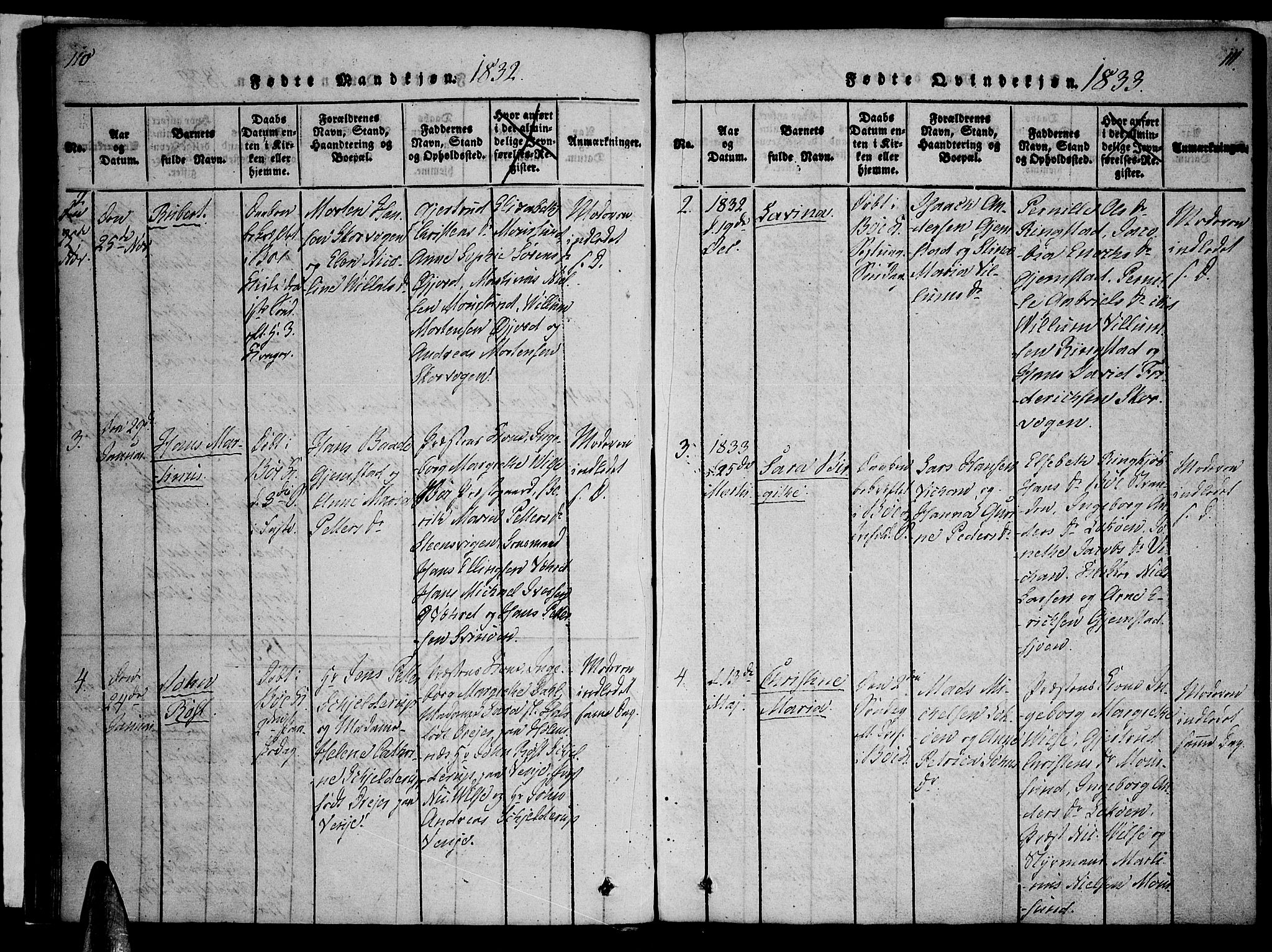 Ministerialprotokoller, klokkerbøker og fødselsregistre - Nordland, SAT/A-1459/891/L1298: Parish register (official) no. 891A03, 1820-1840, p. 110-111