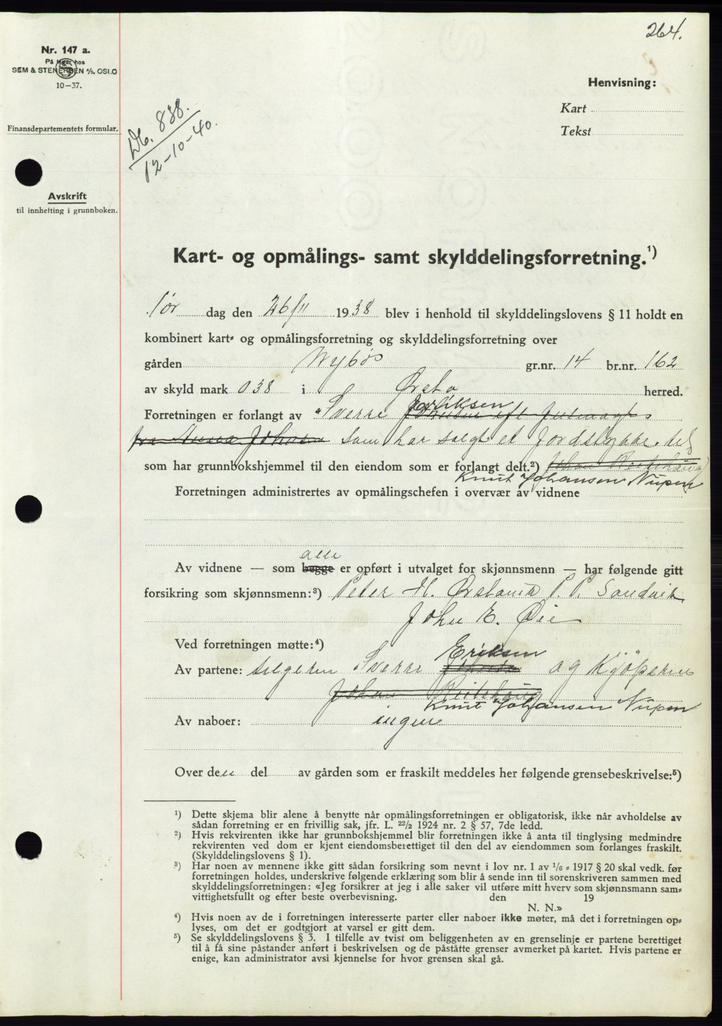 Søre Sunnmøre sorenskriveri, AV/SAT-A-4122/1/2/2C/L0070: Mortgage book no. 64, 1940-1941, Diary no: : 838/1940