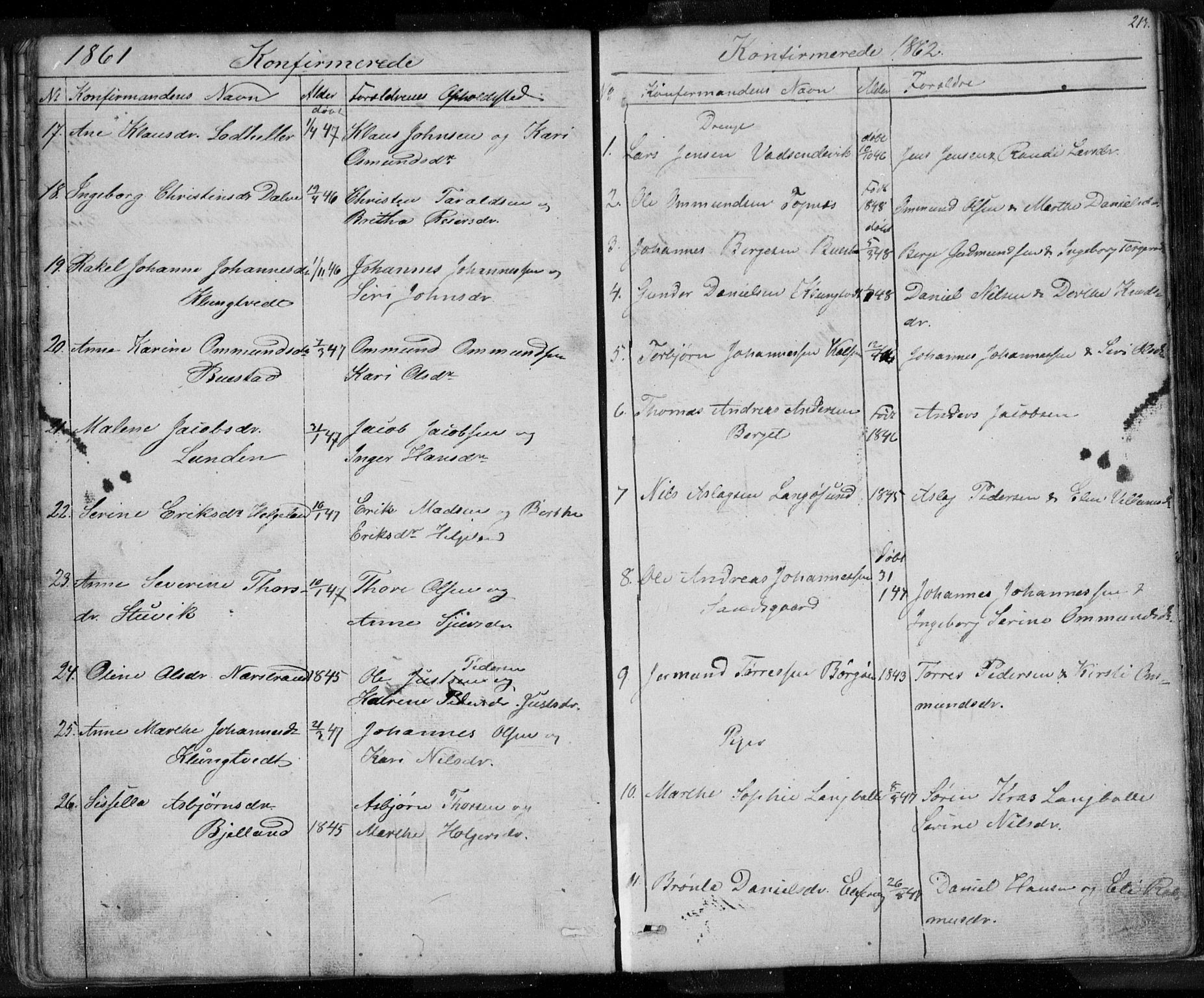 Nedstrand sokneprestkontor, SAST/A-101841/01/V: Parish register (copy) no. B 3, 1848-1933, p. 213