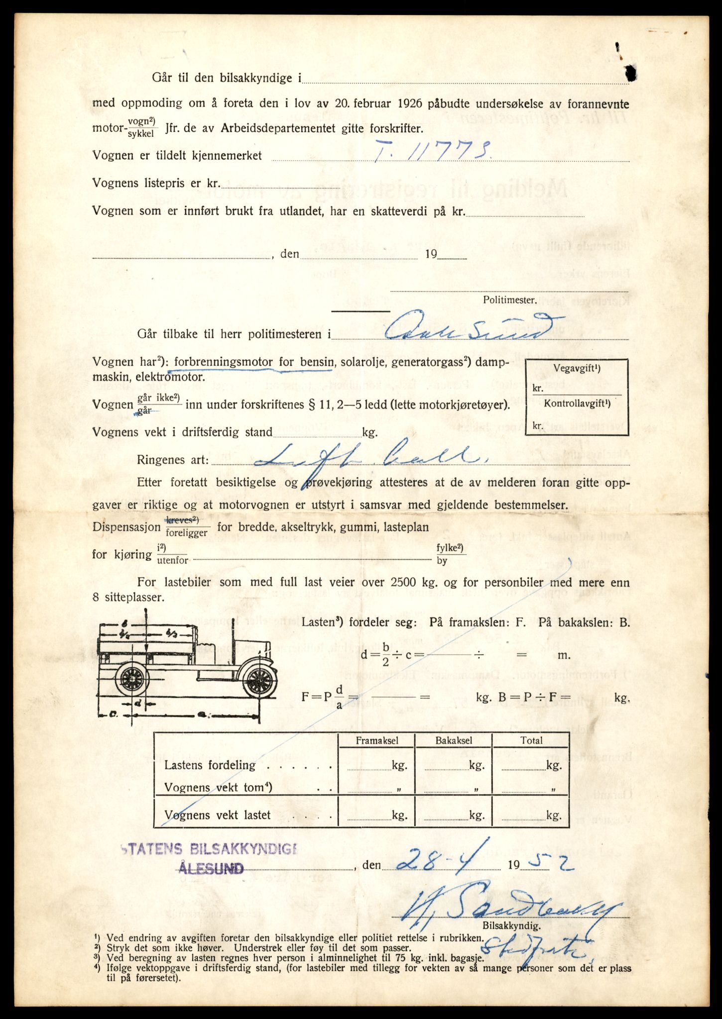 Møre og Romsdal vegkontor - Ålesund trafikkstasjon, SAT/A-4099/F/Fe/L0030: Registreringskort for kjøretøy T 11620 - T 11799, 1927-1998, p. 2106