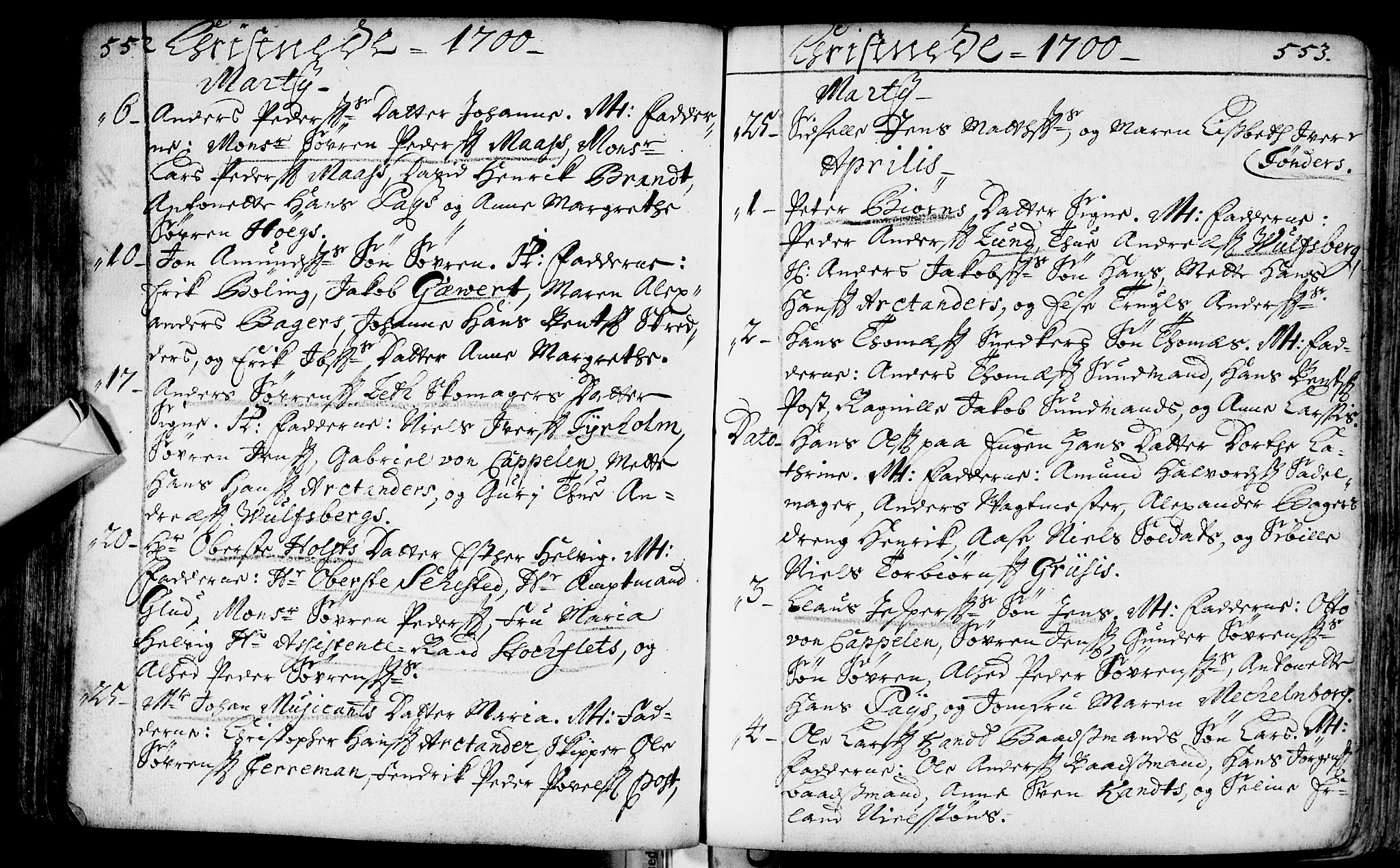 Bragernes kirkebøker, AV/SAKO-A-6/F/Fa/L0002: Parish register (official) no. I 2, 1680-1705, p. 552-553